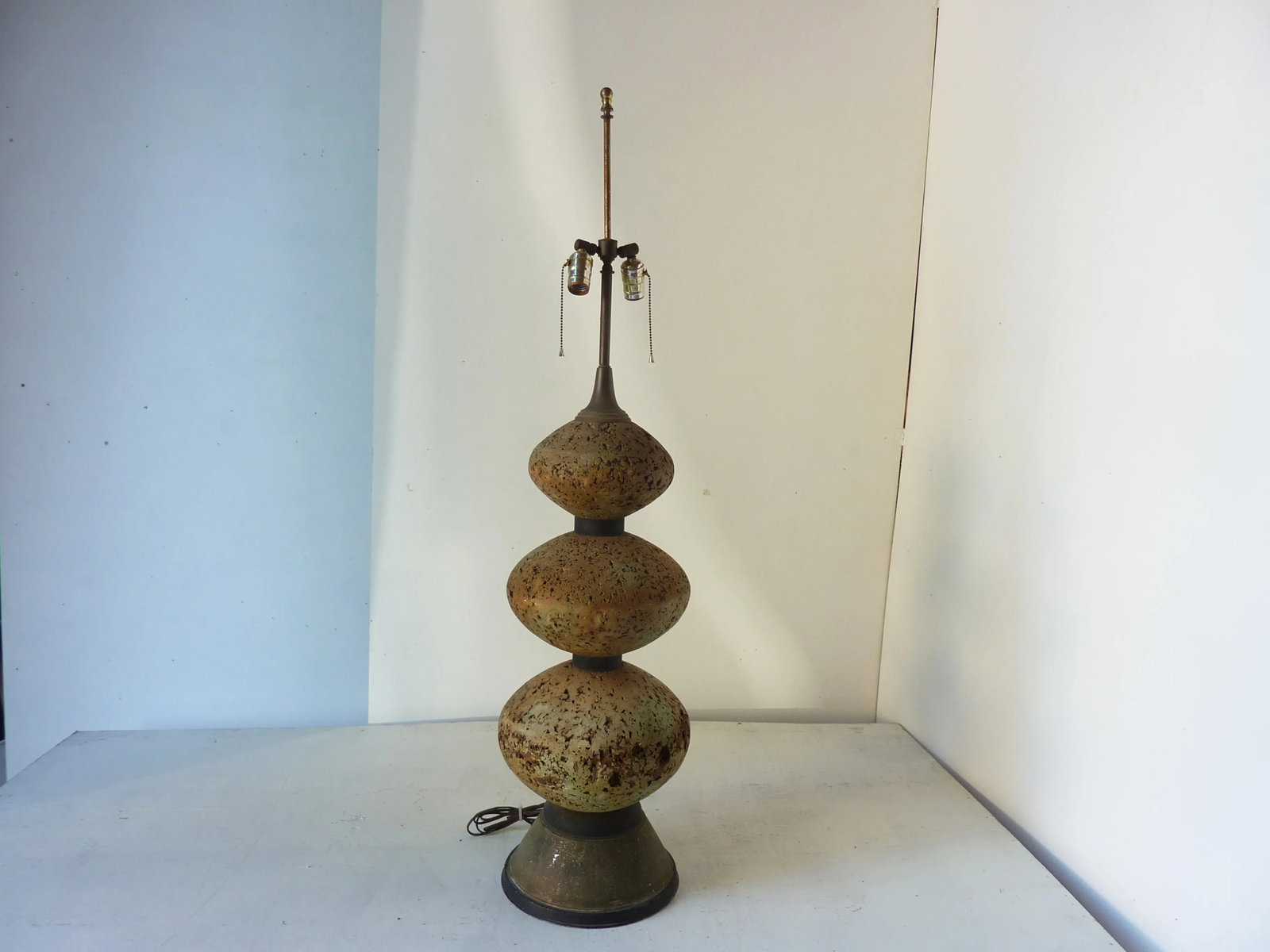 1950s Mid-Century Modern Cork Lamp - 7
