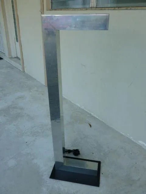 1970's Vintage Architectural Chromed Aluminum Floor Lamp - 4