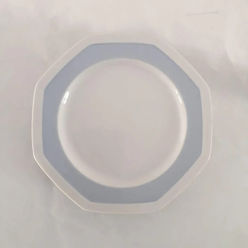Vintage Mikasa Porcelain Sky Blue & White Plates - Set of 6 - 4
