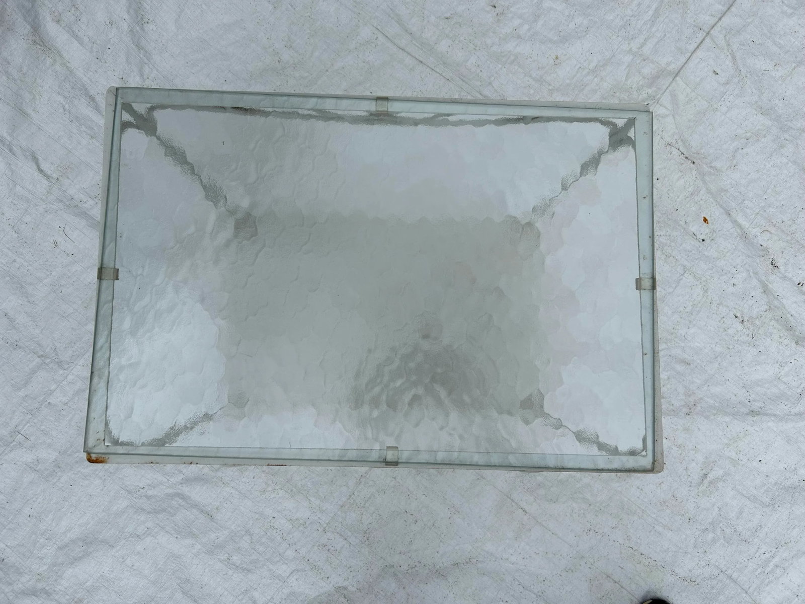 1970s Vintage Wrought Iron Glass Top Outdoor Table - 5