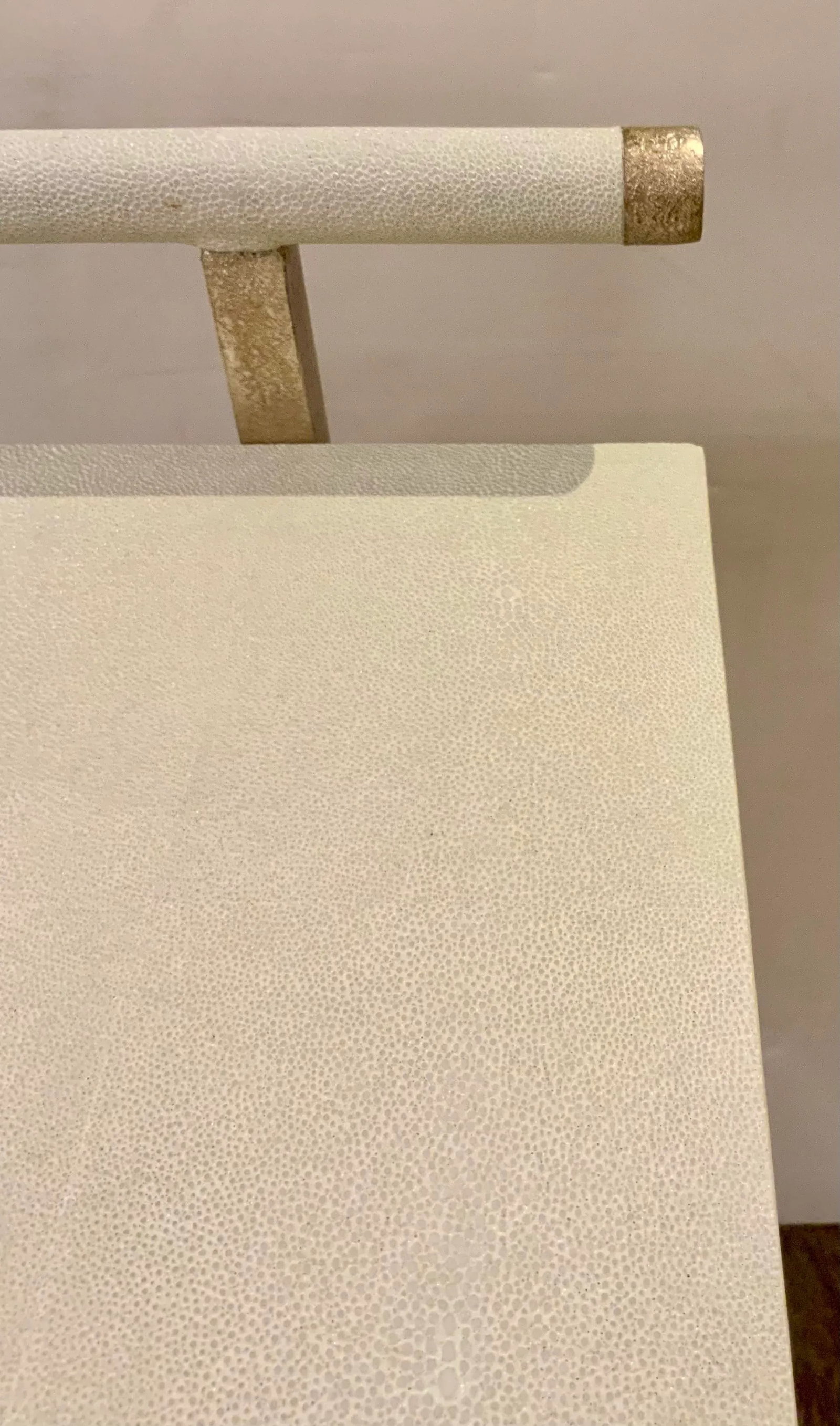 Made Goods Modern Off-White and Gray Faux Shagreen Ellery Side Table - 3