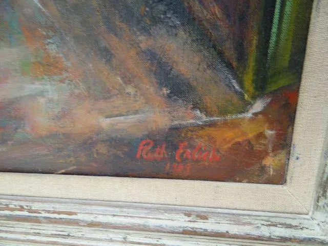 1959 Strip Mining "Jason's Fleece" Oil Painting on Canvas by Ruth Erlich - 3