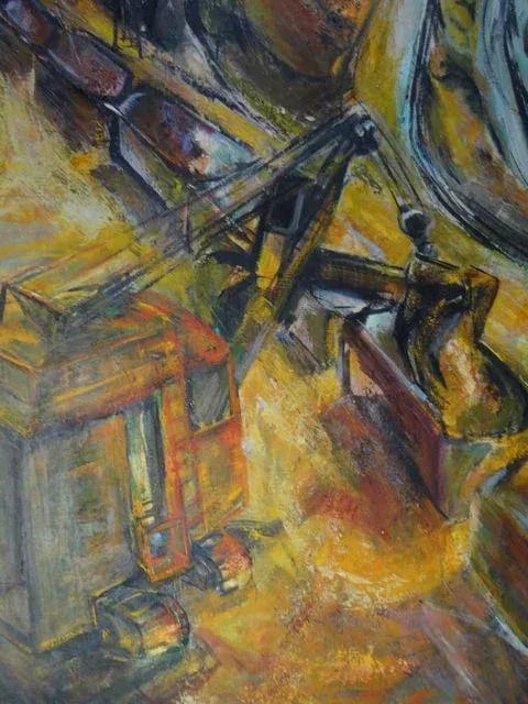 1959 Strip Mining "Jason's Fleece" Oil Painting on Canvas by Ruth Erlich - 6