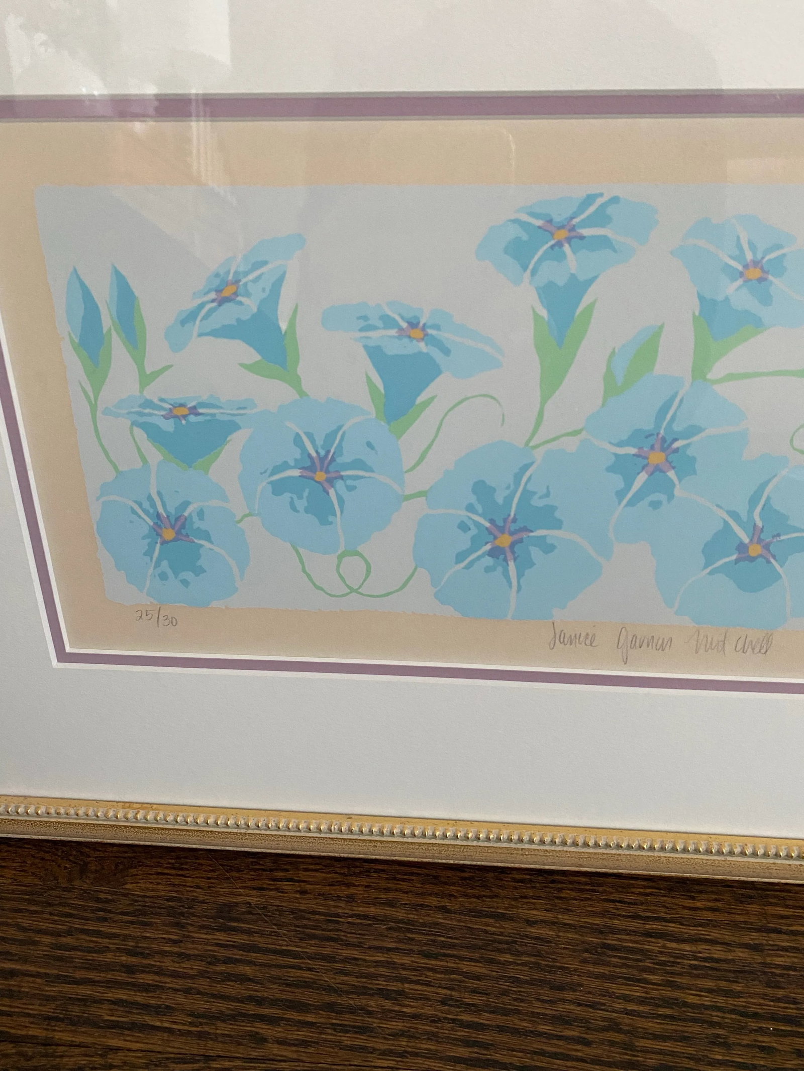 Framed Floral Lithograph - Signed and Numbered - 2