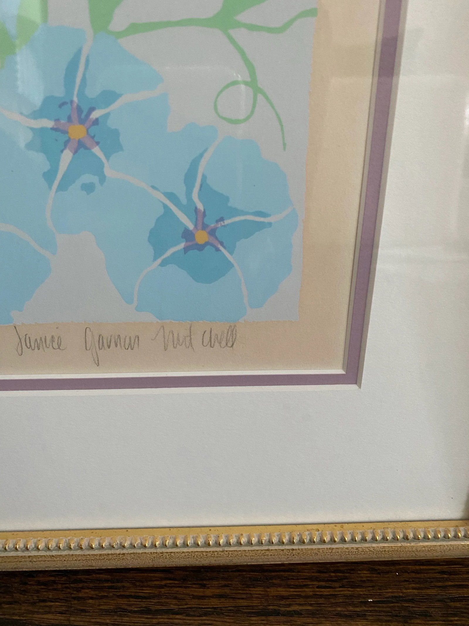 Framed Floral Lithograph - Signed and Numbered - 3