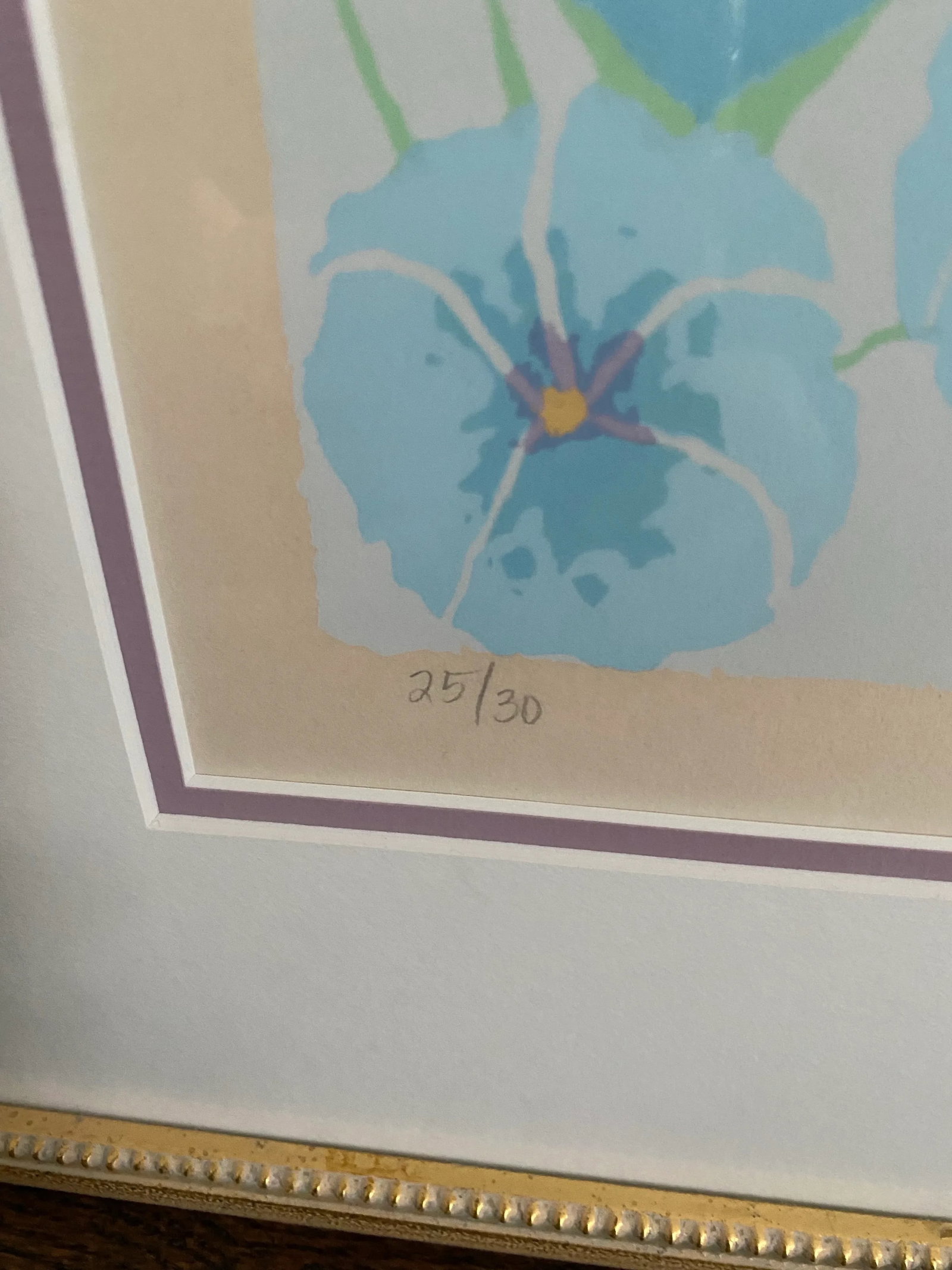 Framed Floral Lithograph - Signed and Numbered - 4