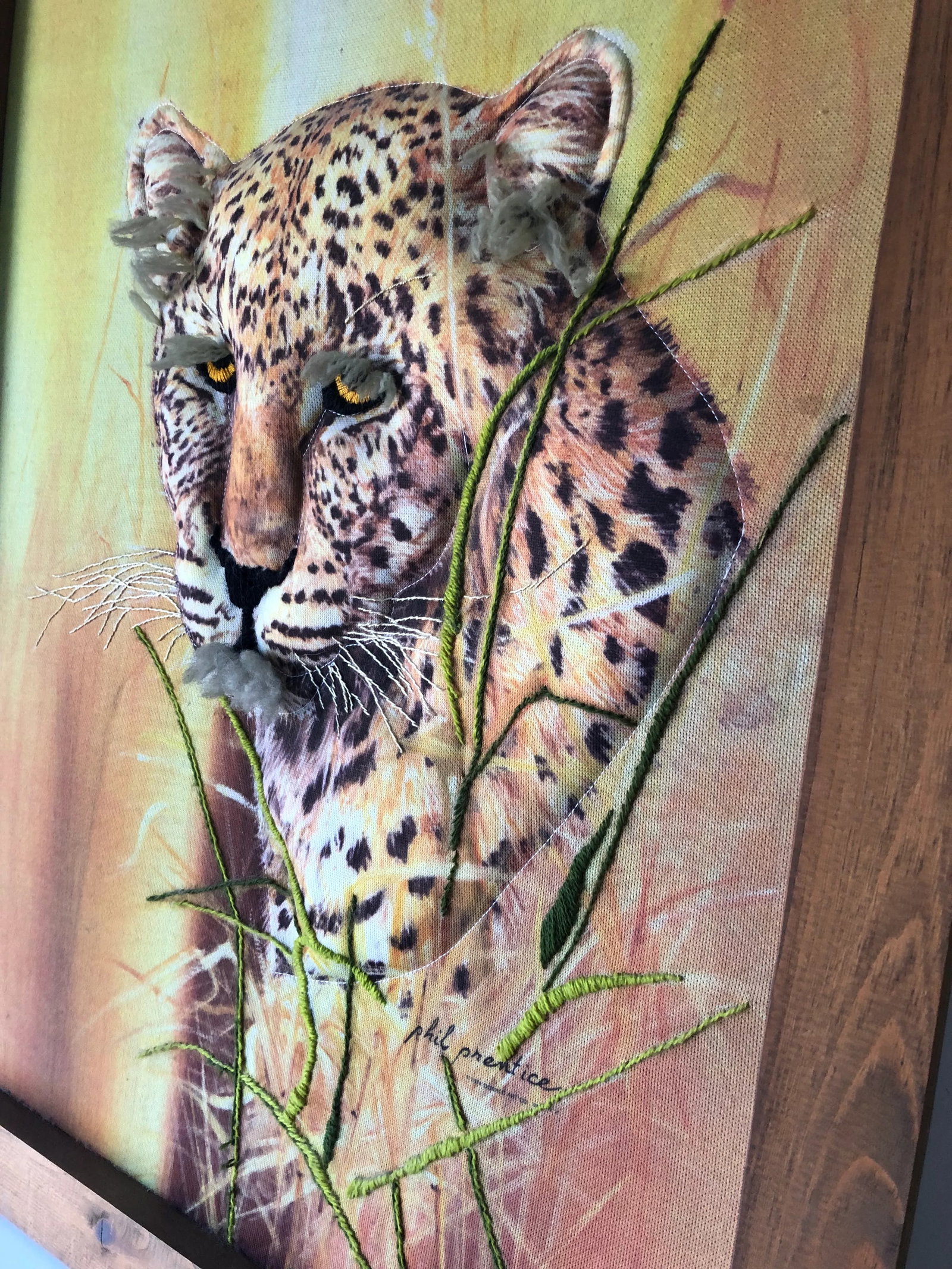 Vintage Leopard Fabric Art Phil Prentice - 2