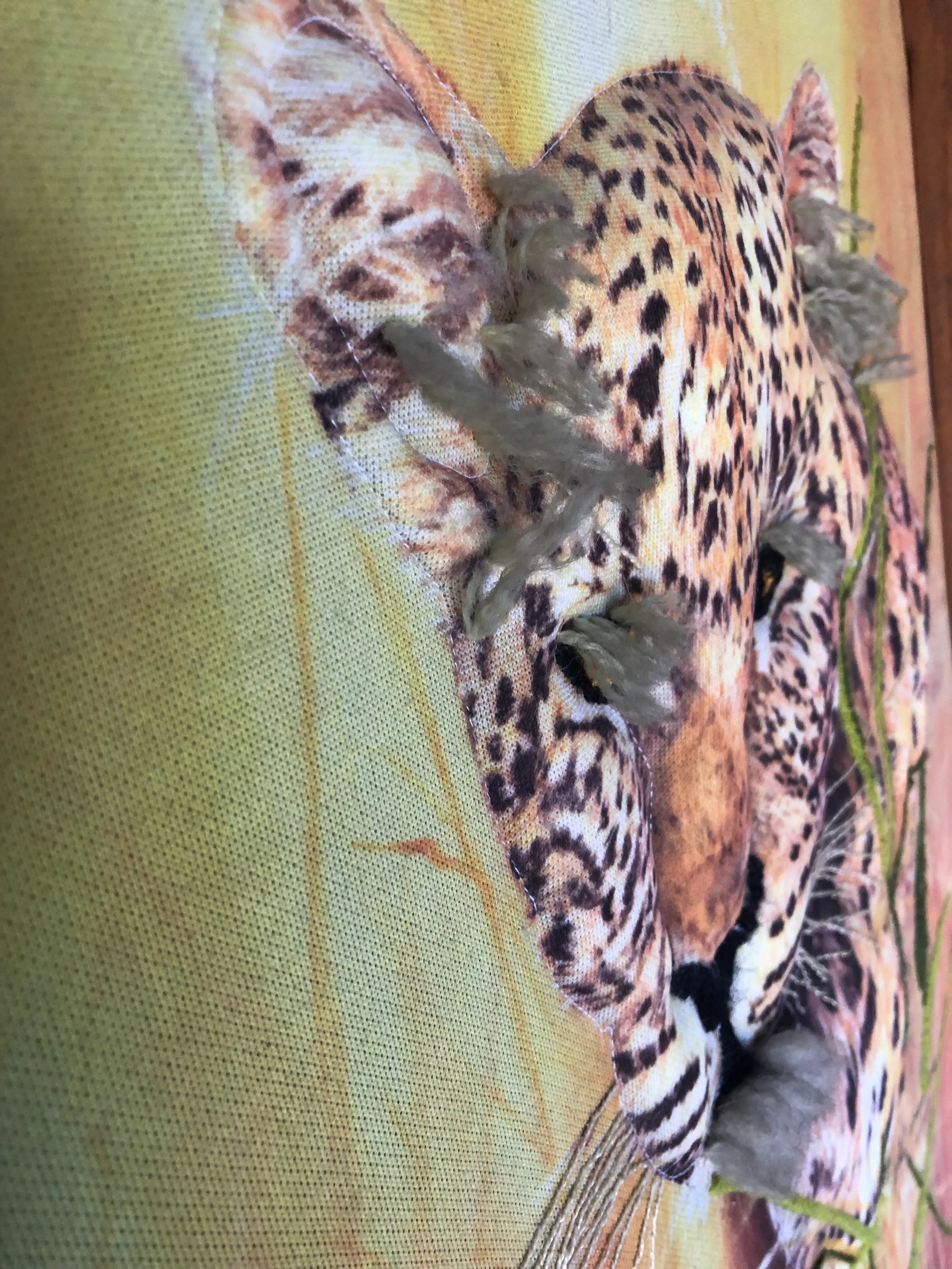 Vintage Leopard Fabric Art Phil Prentice - 4