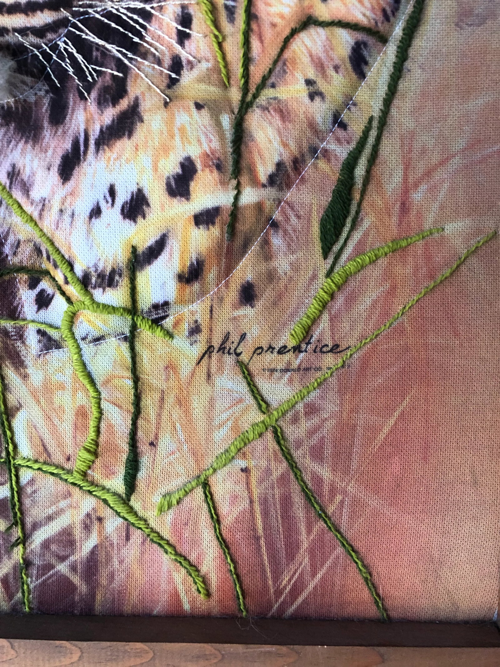 Vintage Leopard Fabric Art Phil Prentice - 6