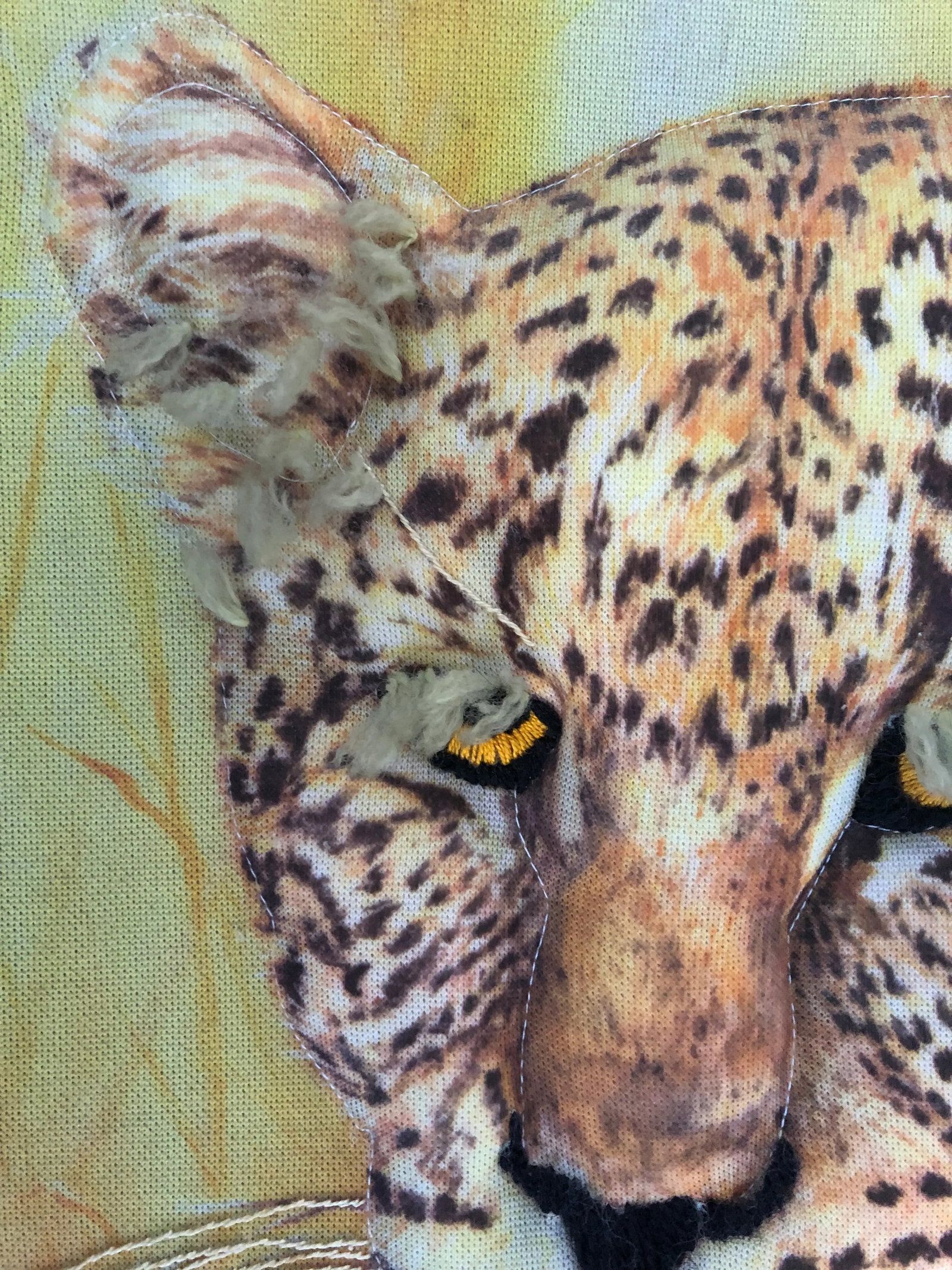 Vintage Leopard Fabric Art Phil Prentice - 7