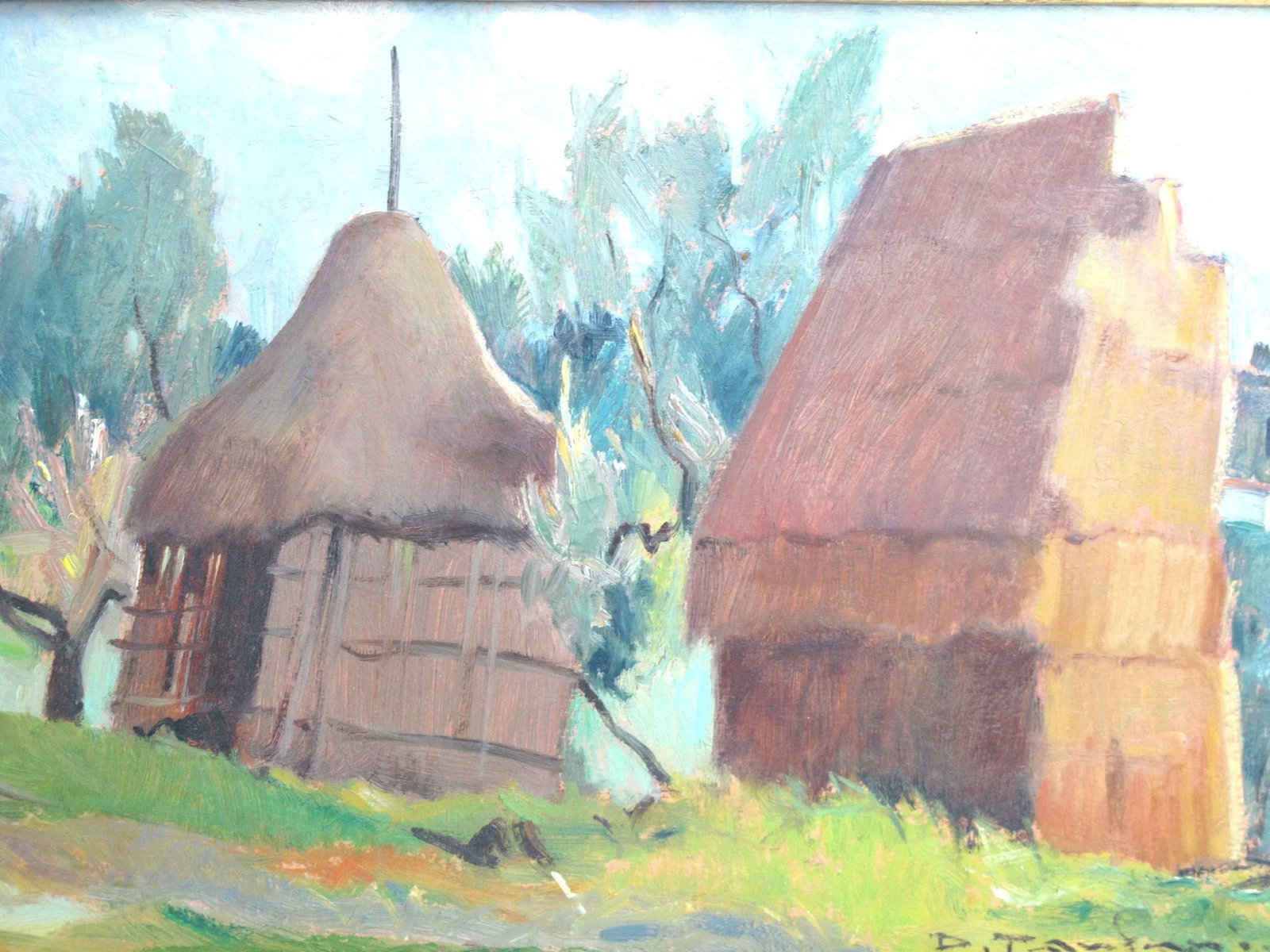 1950s Vintage Desiderio Tanfani Italian Landscape Oil on Board Painting - 2