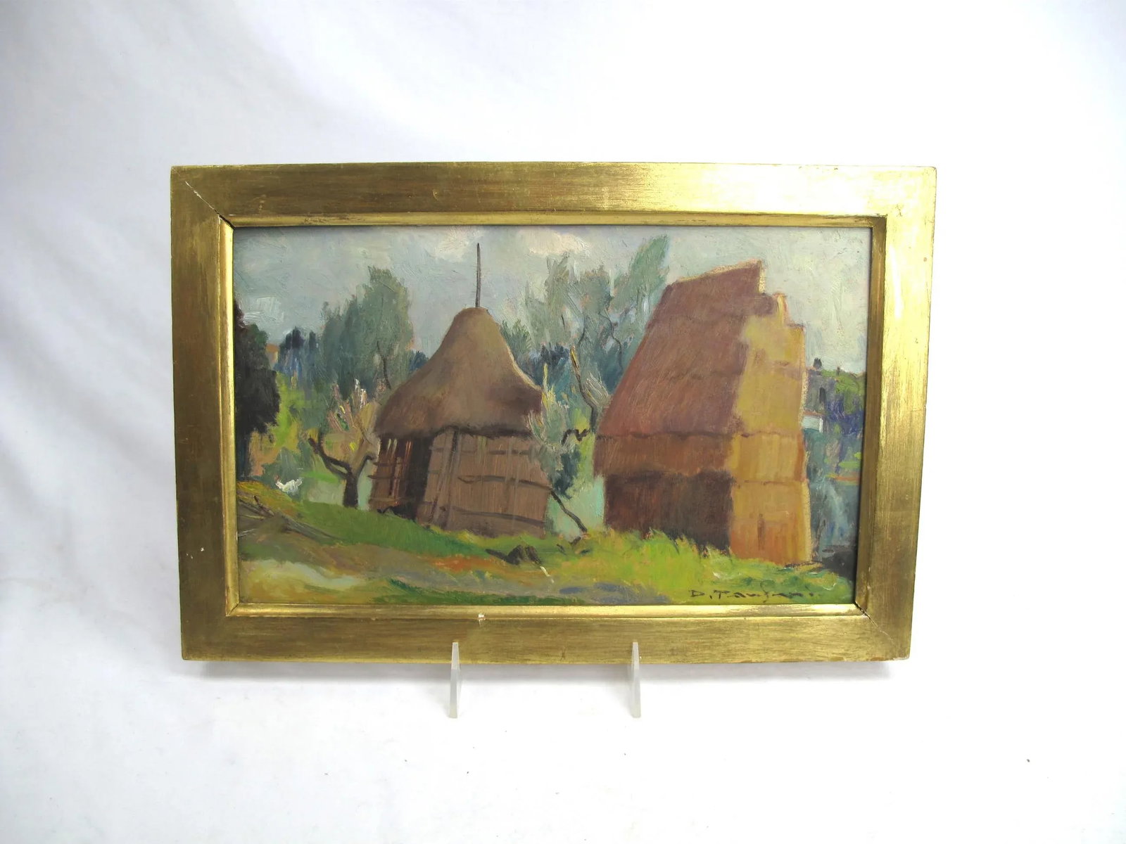 1950s Vintage Desiderio Tanfani Italian Landscape Oil on Board Painting - 7