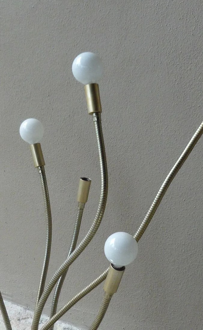1970s Modern Space Age Chrome Octopus 10 Tentacles Lamp - 7