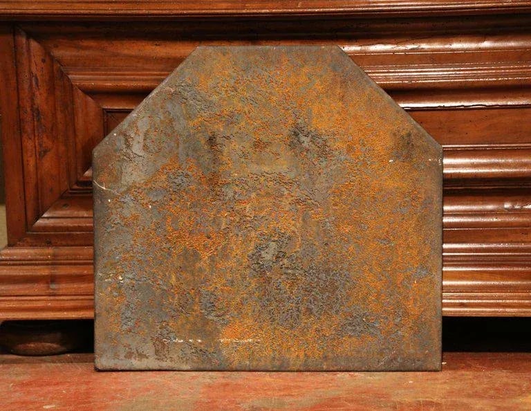 19th Century French Cast Iron Fireback With Crowned Coat of Arms - 6