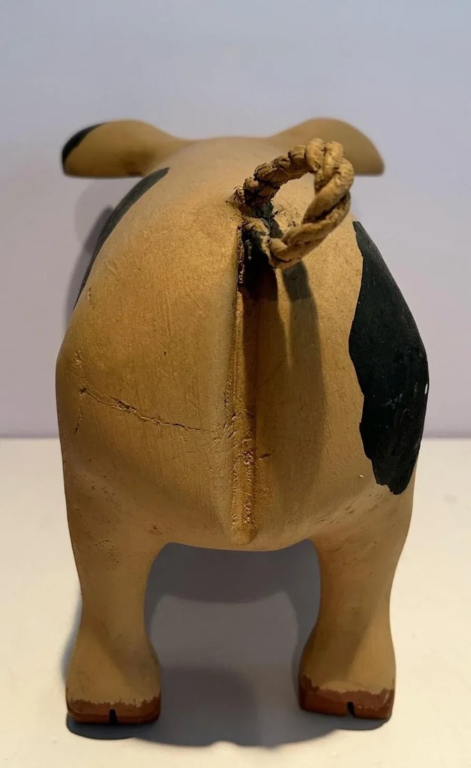Vintage Rory Alvarez Folk Art Cottonwood Pig Large Figure, Made in New Mexico - 5