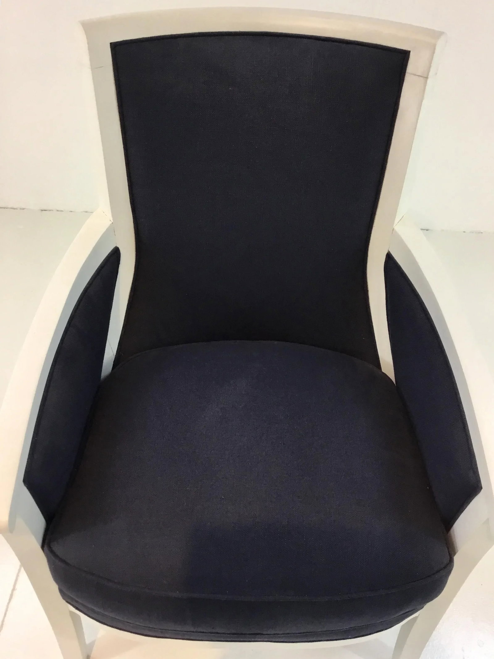 Transitional Navy and White Hickory Chair Breck Chair - 2