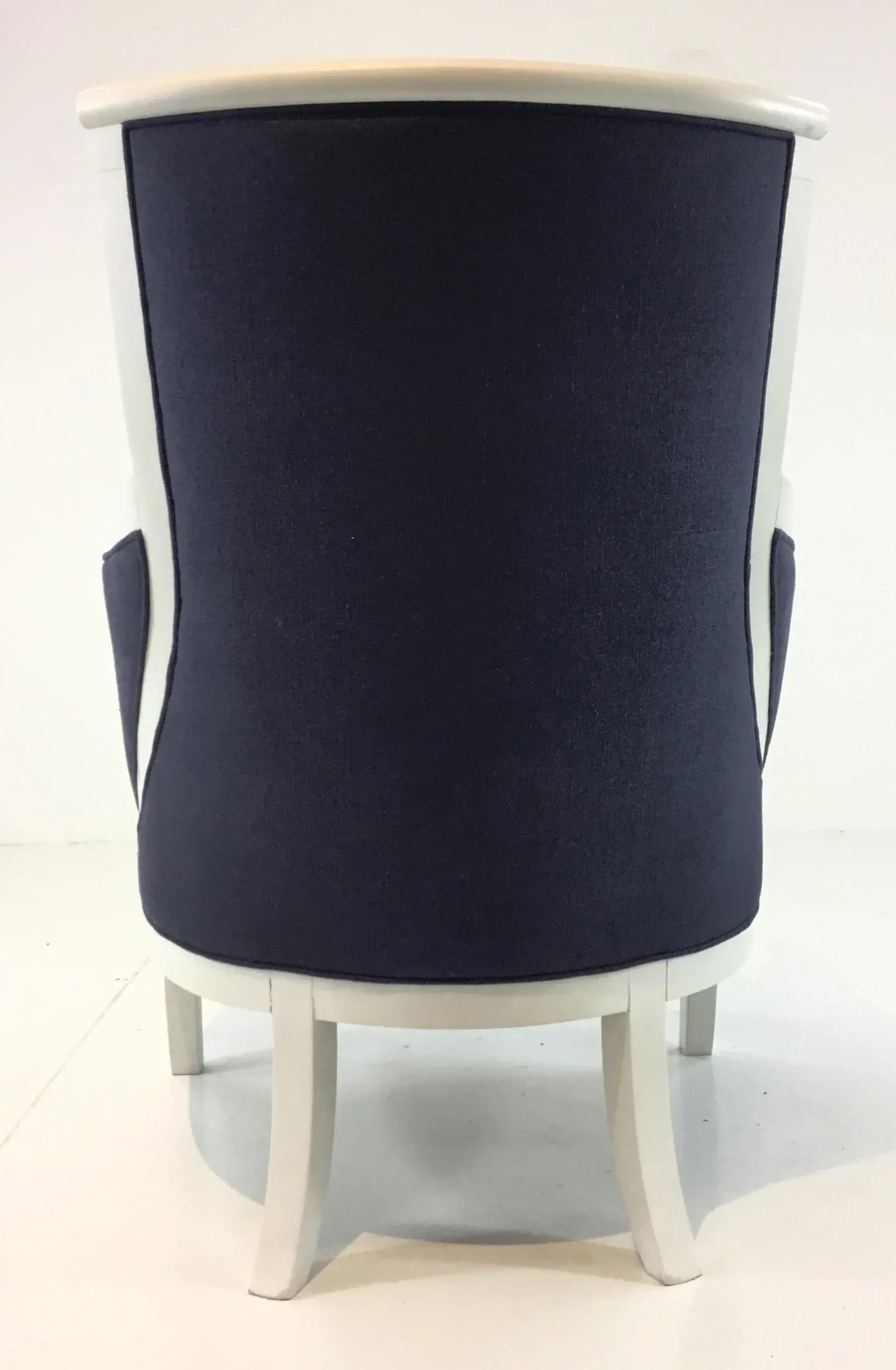 Transitional Navy and White Hickory Chair Breck Chair - 4