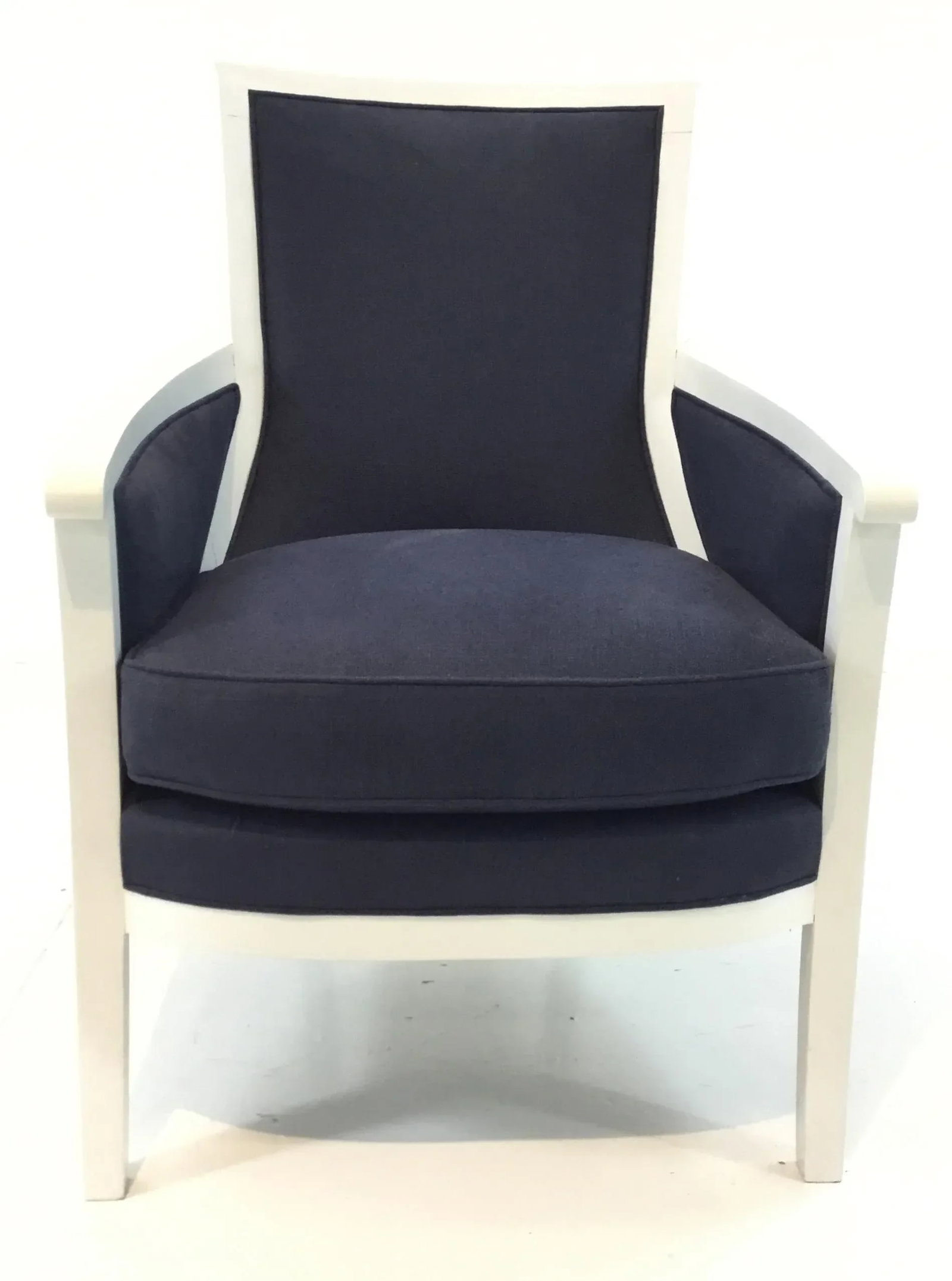 Transitional Navy and White Hickory Chair Breck Chair - 6