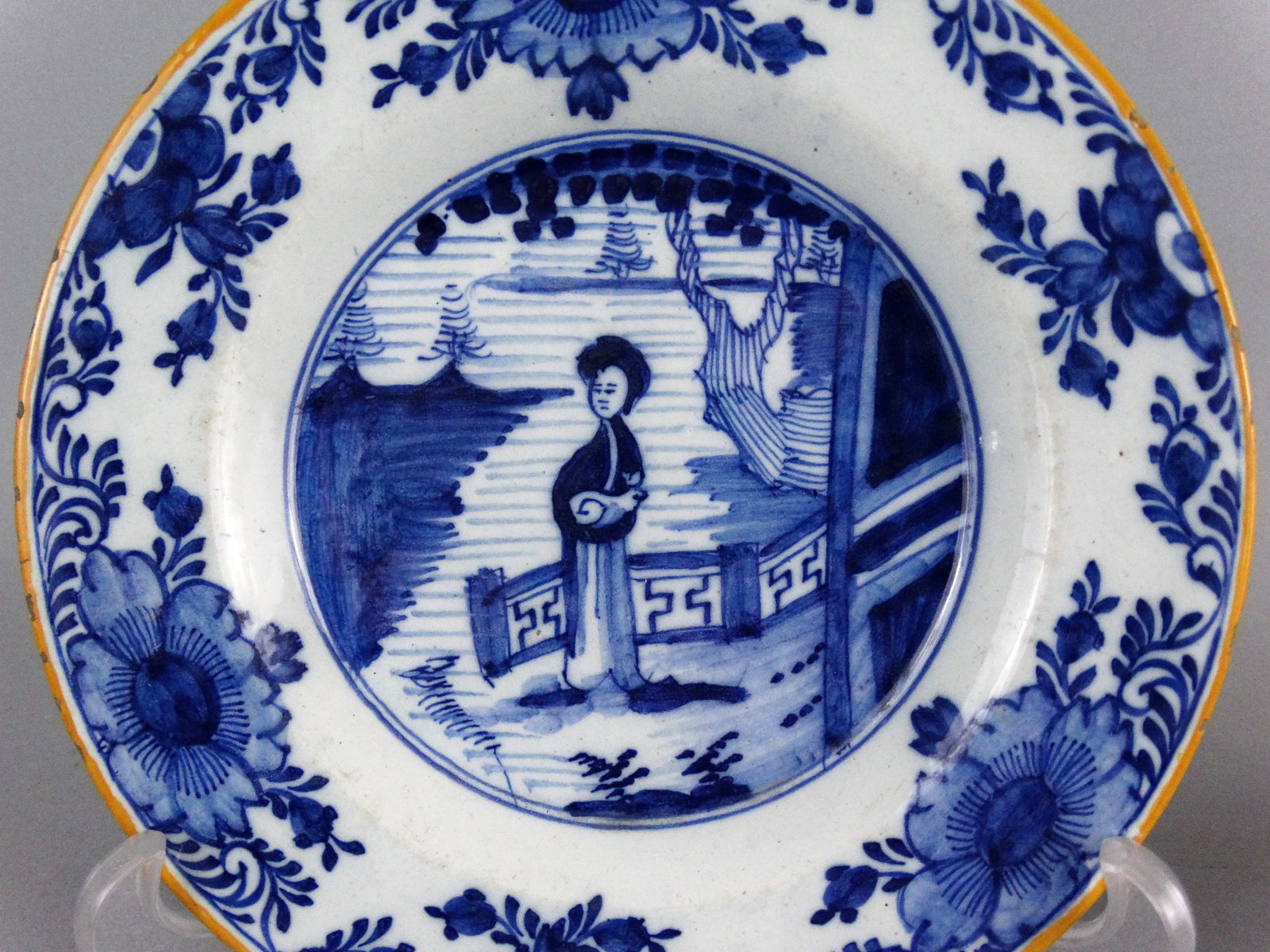 18th-Century Dutch Delft Plates With Chinoiserie Figures, Long Eliza, Pair - 5
