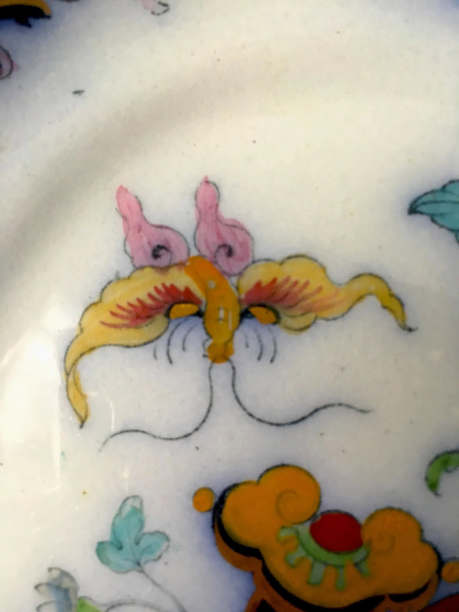 Antique English Ironstone Chinoiserie Blue Flow Footed Serving Dish - 7