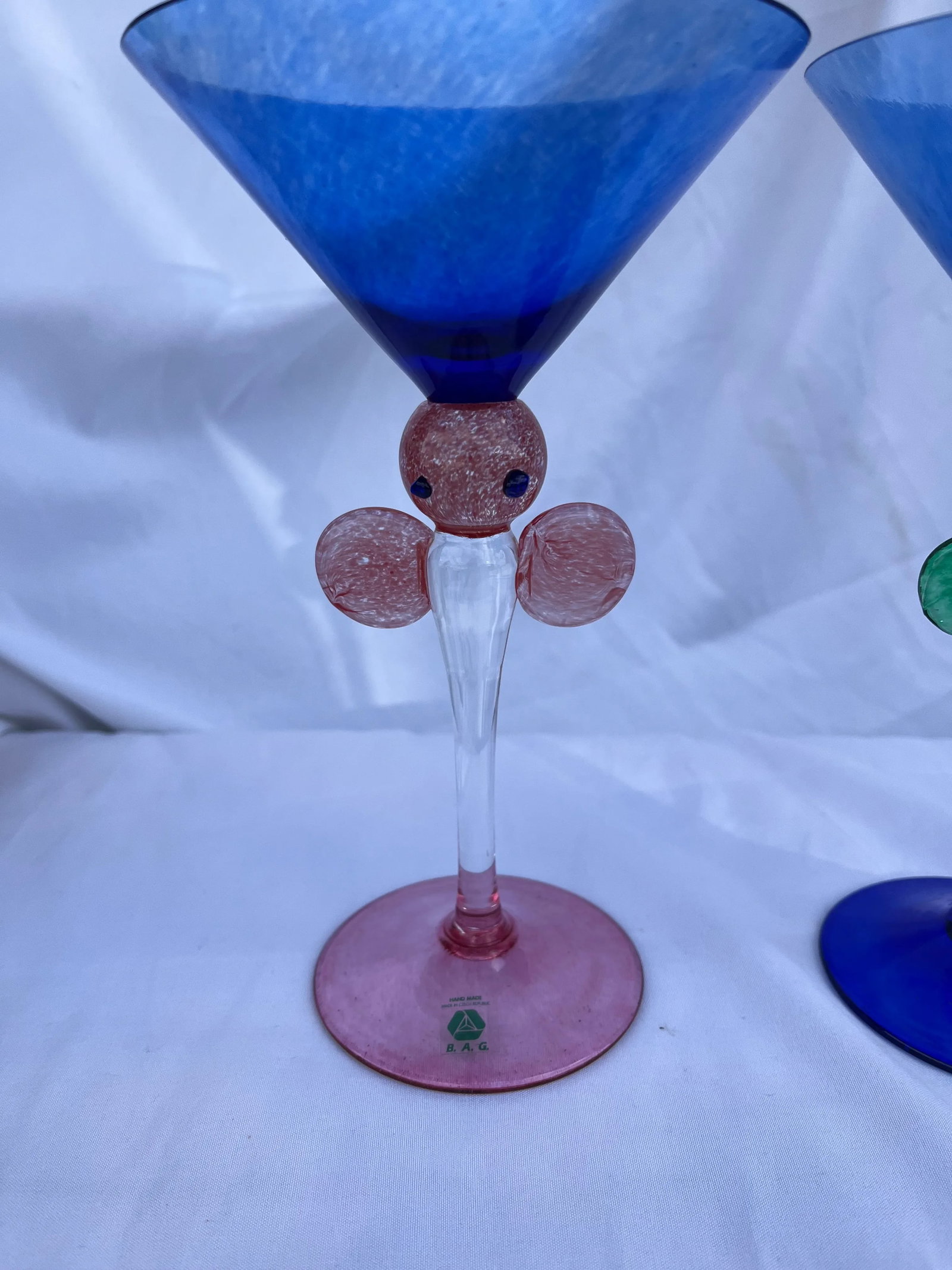 Vintage Post Modern b.a.g Martini Glasses- a Pair - 2