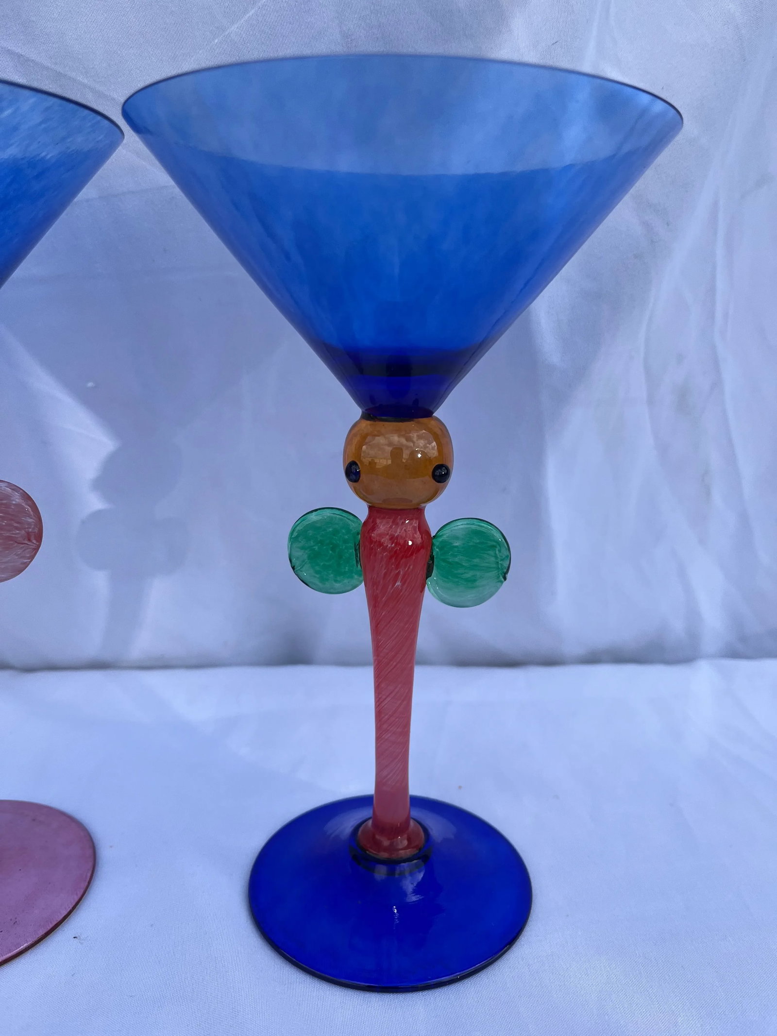 Vintage Post Modern b.a.g Martini Glasses- a Pair - 3