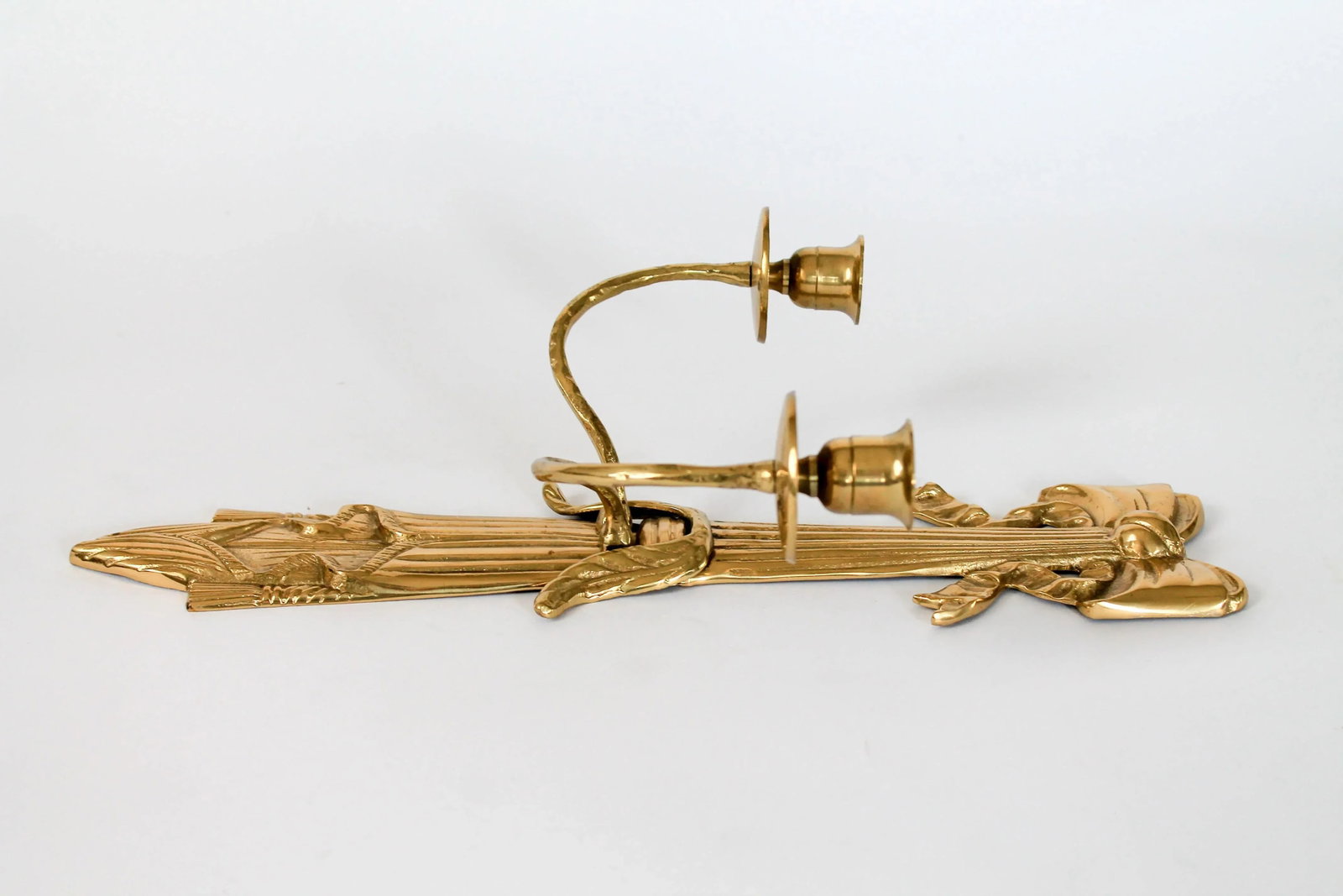 Brass Candle Double Arm Wall Sconce - 4