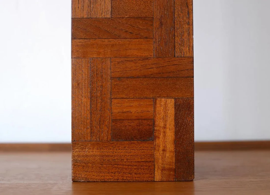 Danish Modern Milo Baughman Style Teak Block Table Lamp - 8