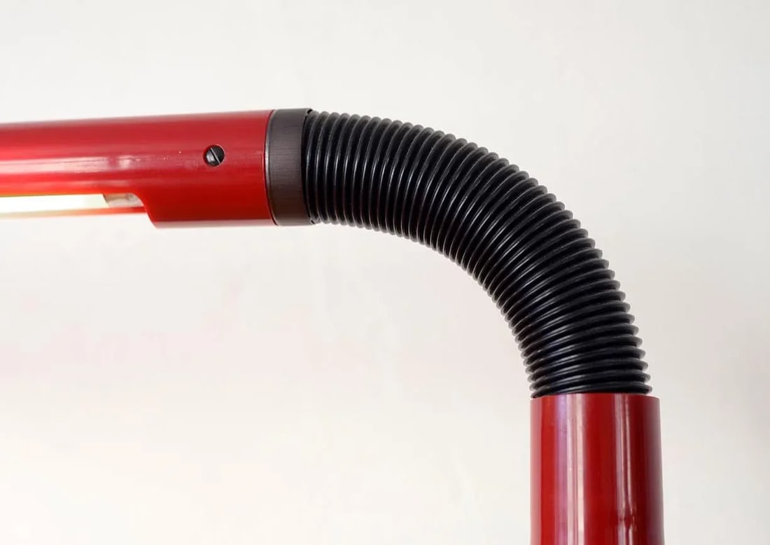 Late 20th Century Vintage Modern Red Plastic Gooseneck Fluorescent Desk Lamp - 5
