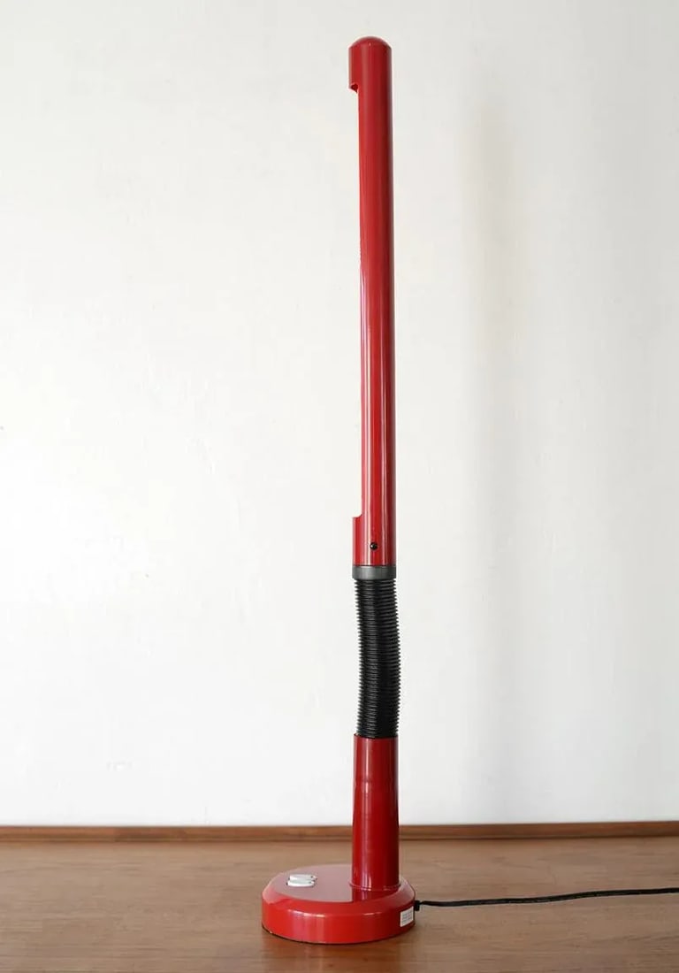 Late 20th Century Vintage Modern Red Plastic Gooseneck Fluorescent Desk Lamp - 6