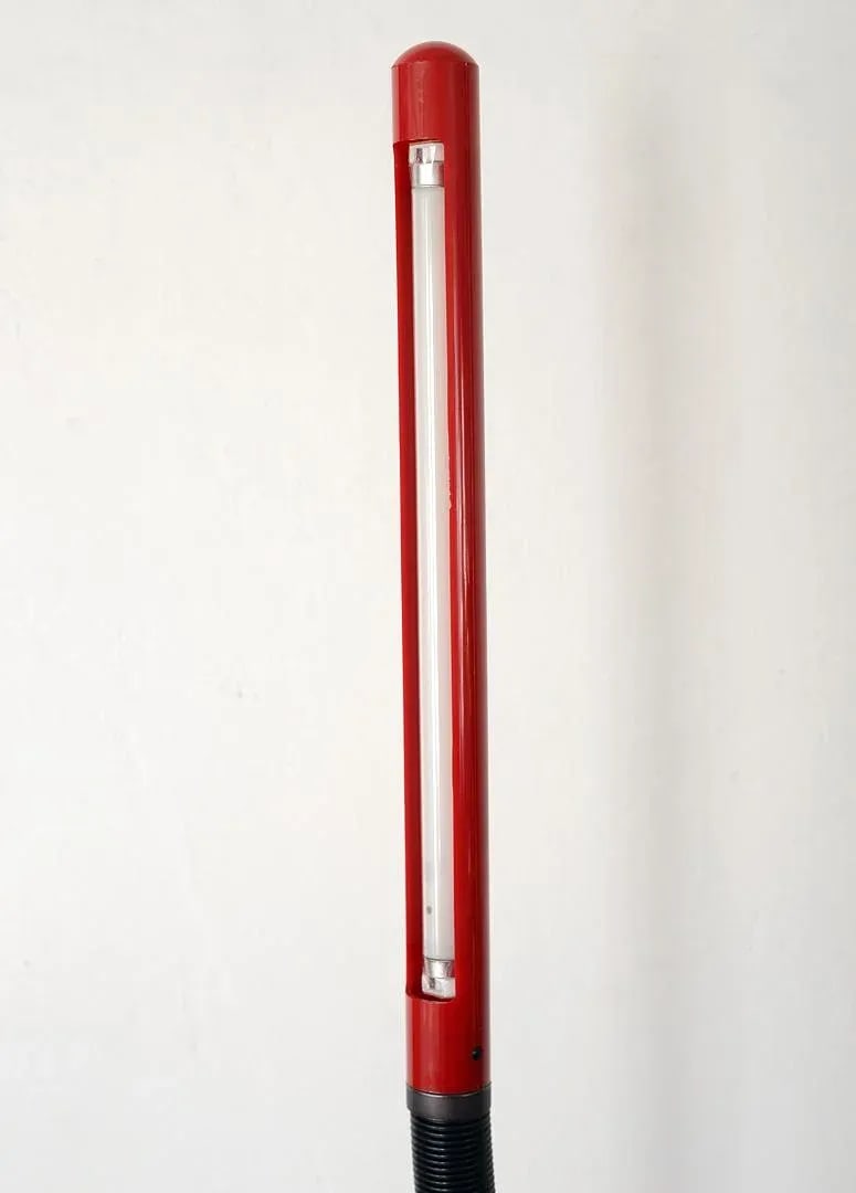 Late 20th Century Vintage Modern Red Plastic Gooseneck Fluorescent Desk Lamp - 8