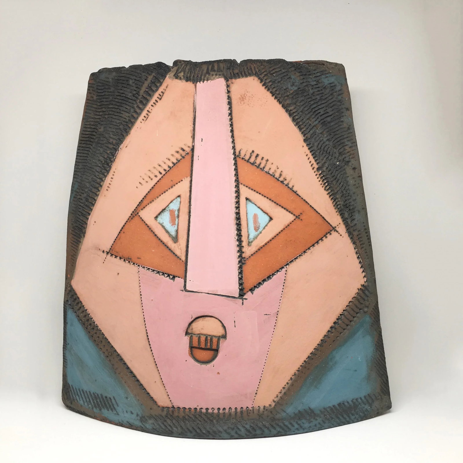 1986 Artist Signed Double Face Cubist Vase - 2