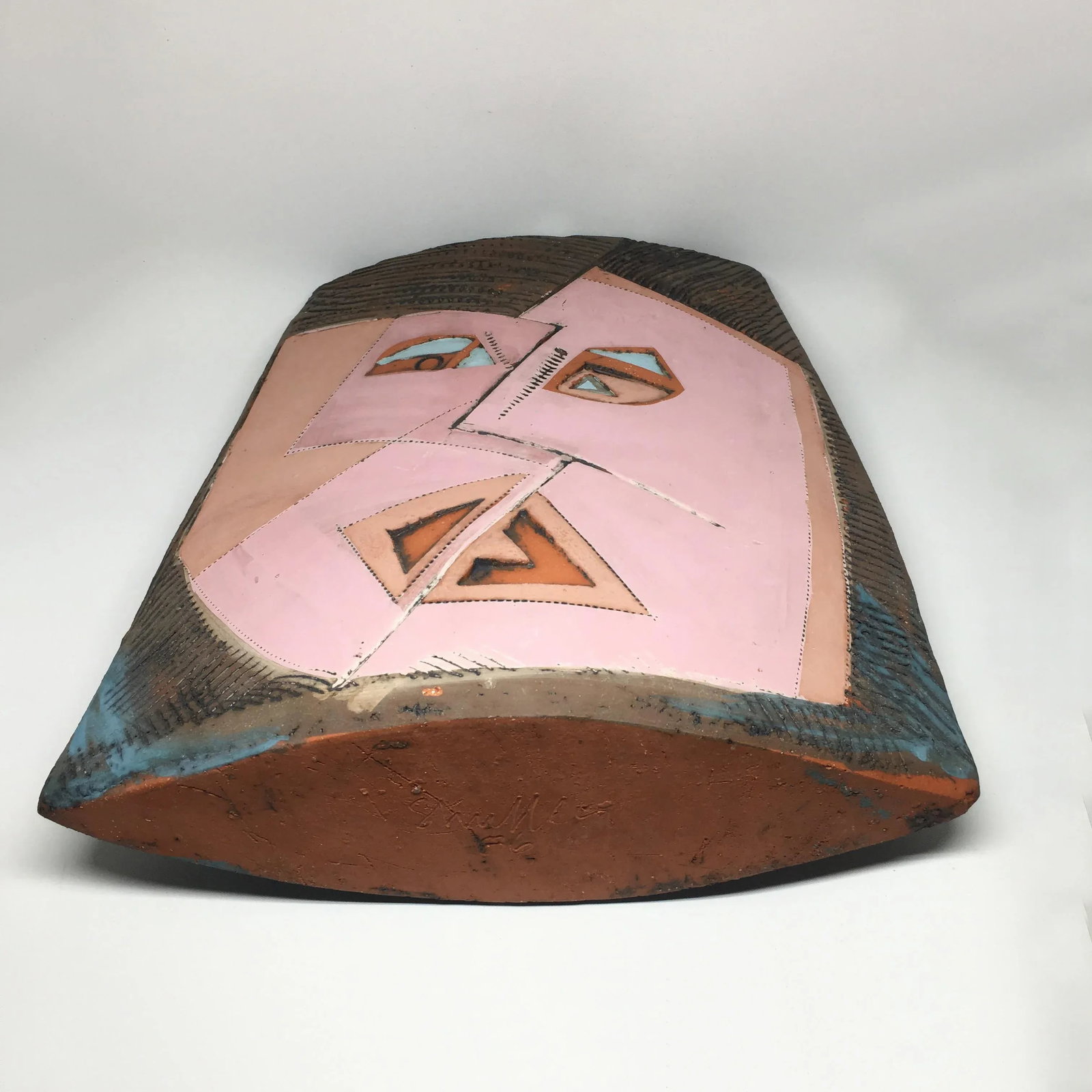 1986 Artist Signed Double Face Cubist Vase - 3