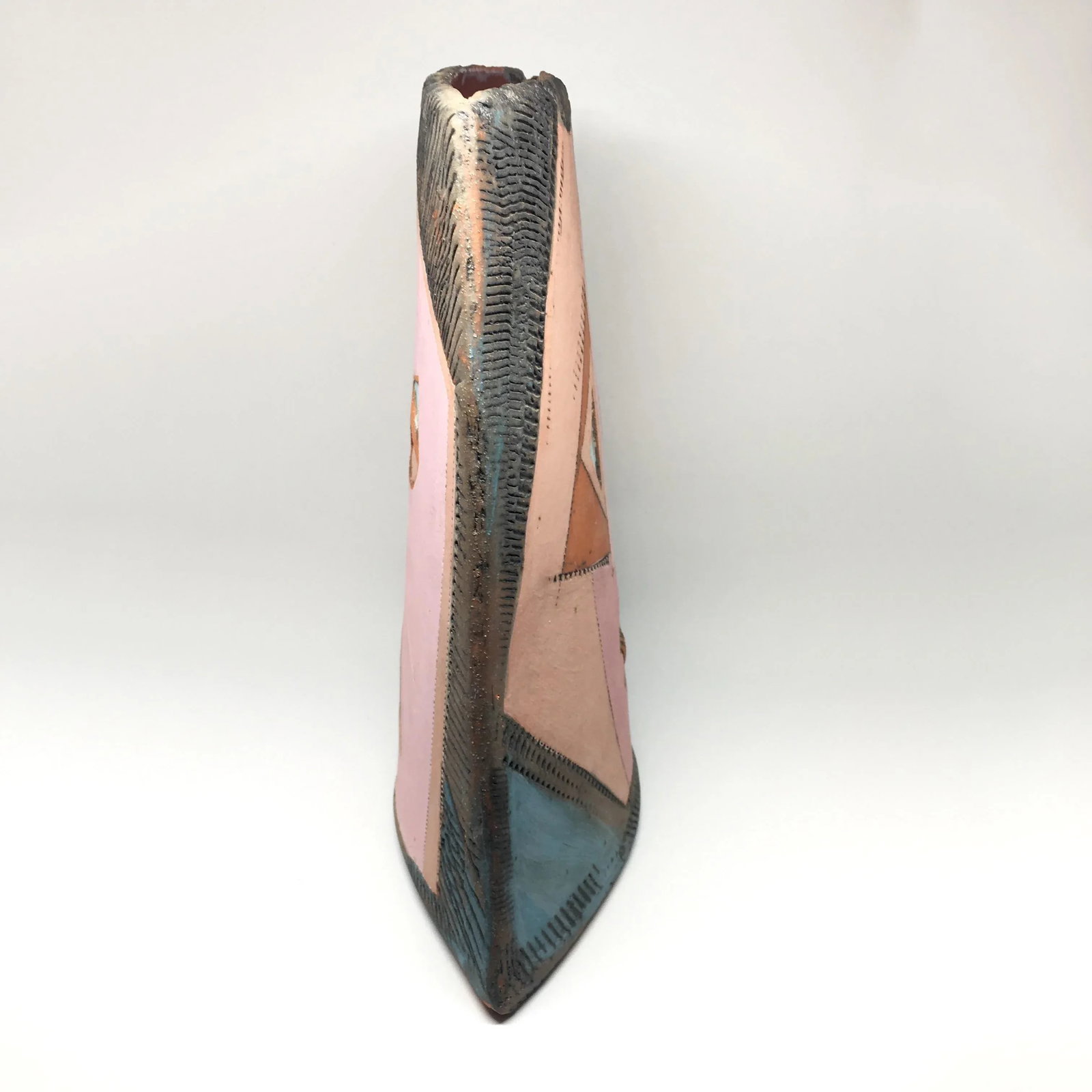 1986 Artist Signed Double Face Cubist Vase - 4