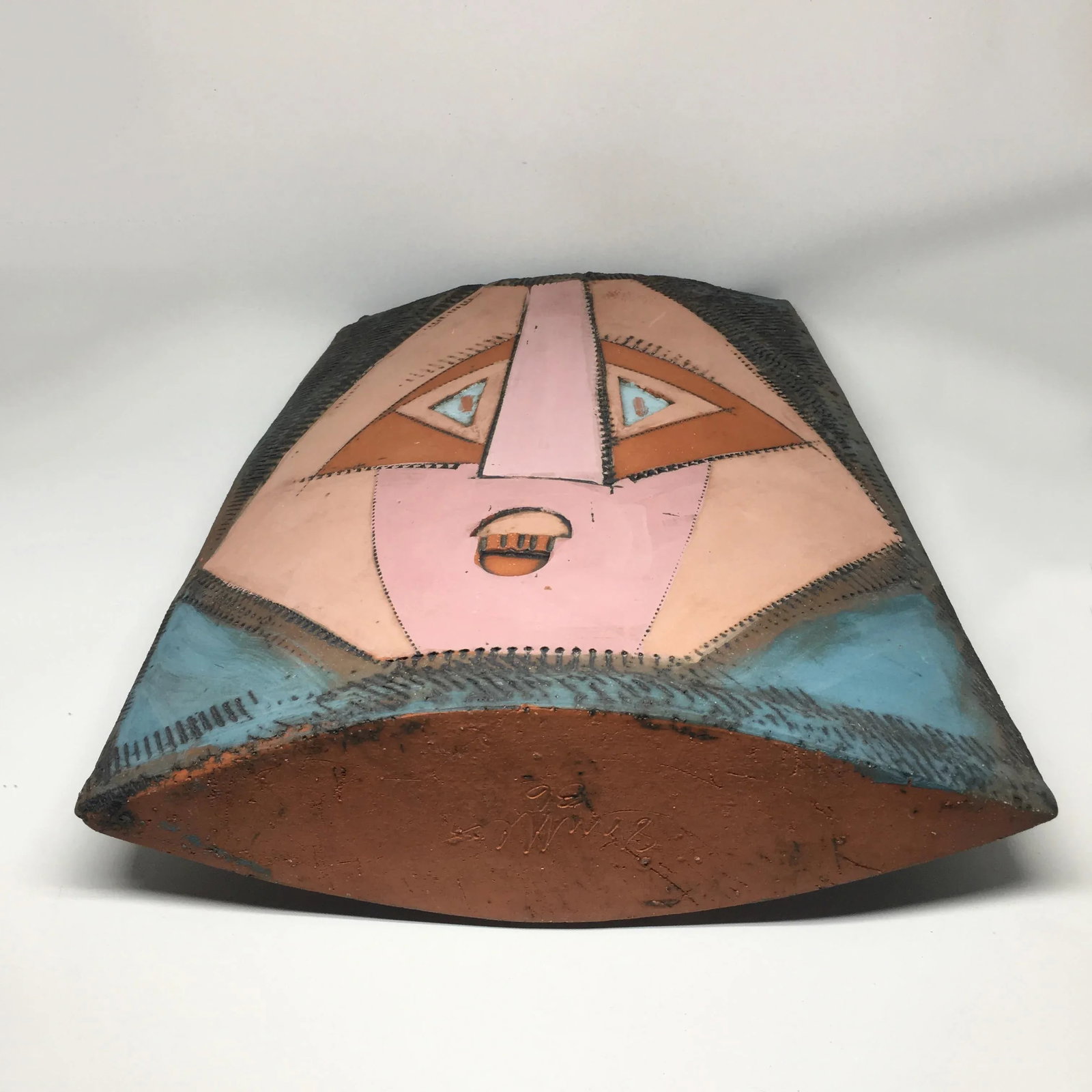 1986 Artist Signed Double Face Cubist Vase - 5