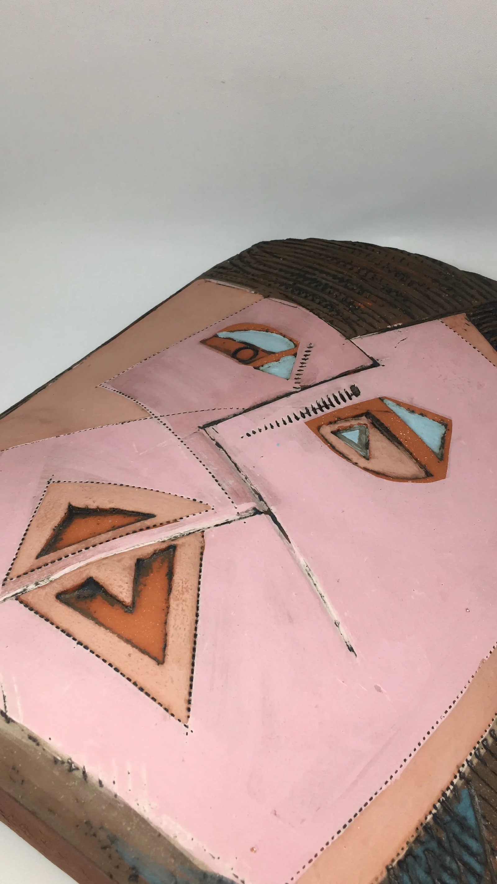 1986 Artist Signed Double Face Cubist Vase - 8