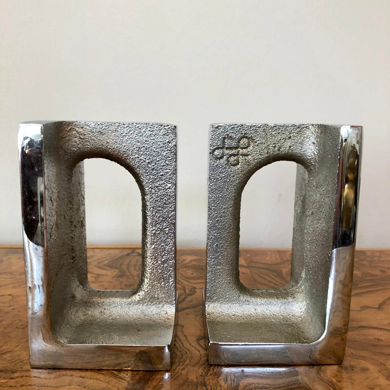 Bill Curry for Design Line Chrome Handle Bookends, Pair - 3