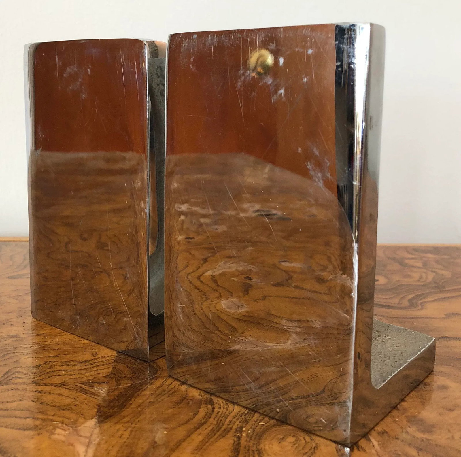 Bill Curry for Design Line Chrome Handle Bookends, Pair - 6