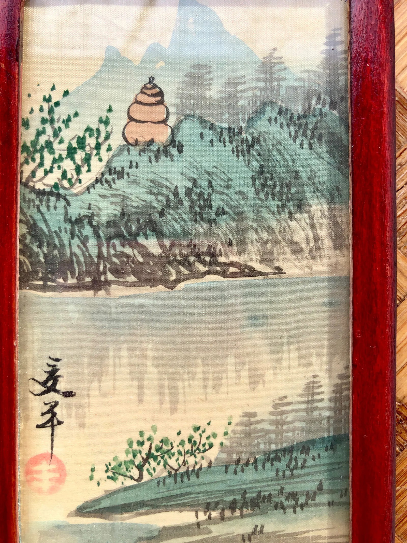 Early 20th Century Vintage Chinese Double-Sided Tabletop Screen - 5