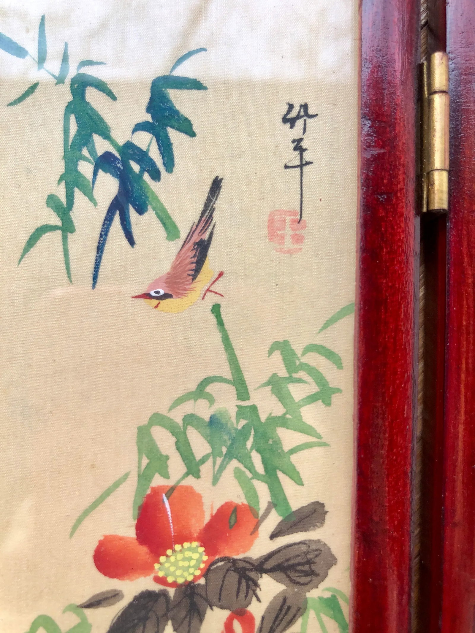 Early 20th Century Vintage Chinese Double-Sided Tabletop Screen - 9