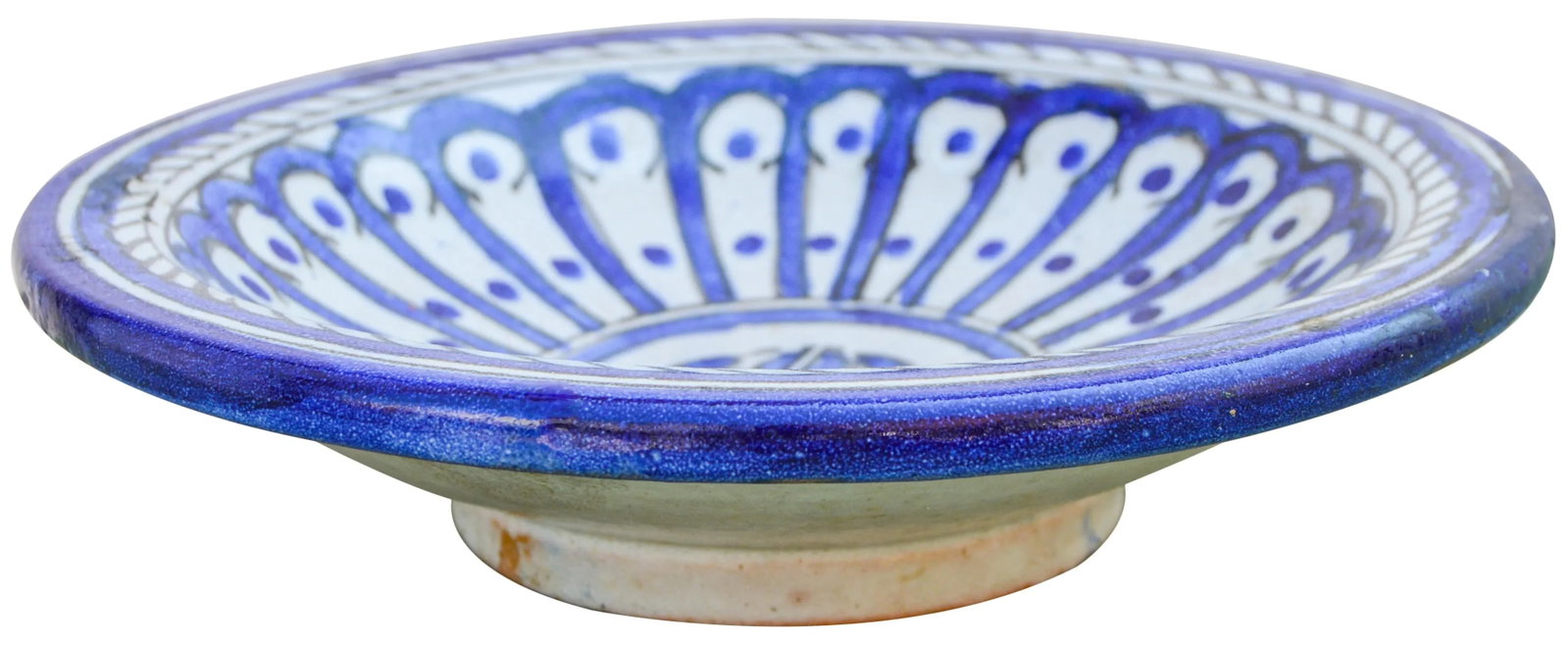 Early 20th Century Blue Moroccan Ceramic Plate - 3
