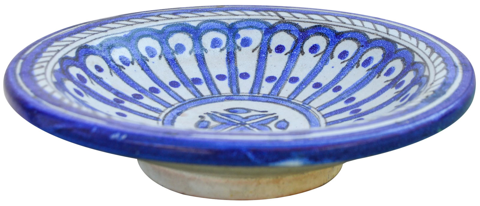 Early 20th Century Blue Moroccan Ceramic Plate - 4