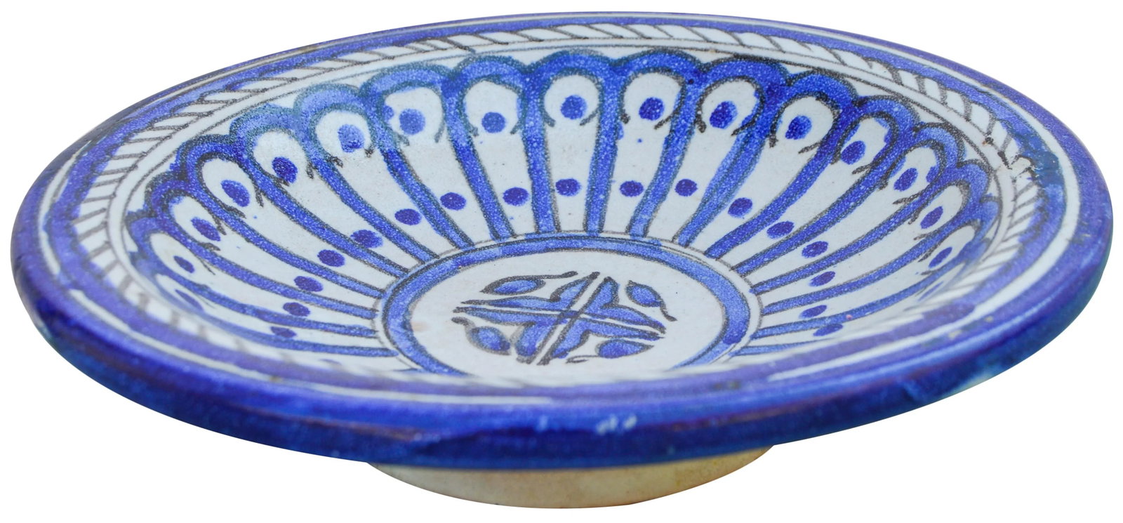 Early 20th Century Blue Moroccan Ceramic Plate - 5
