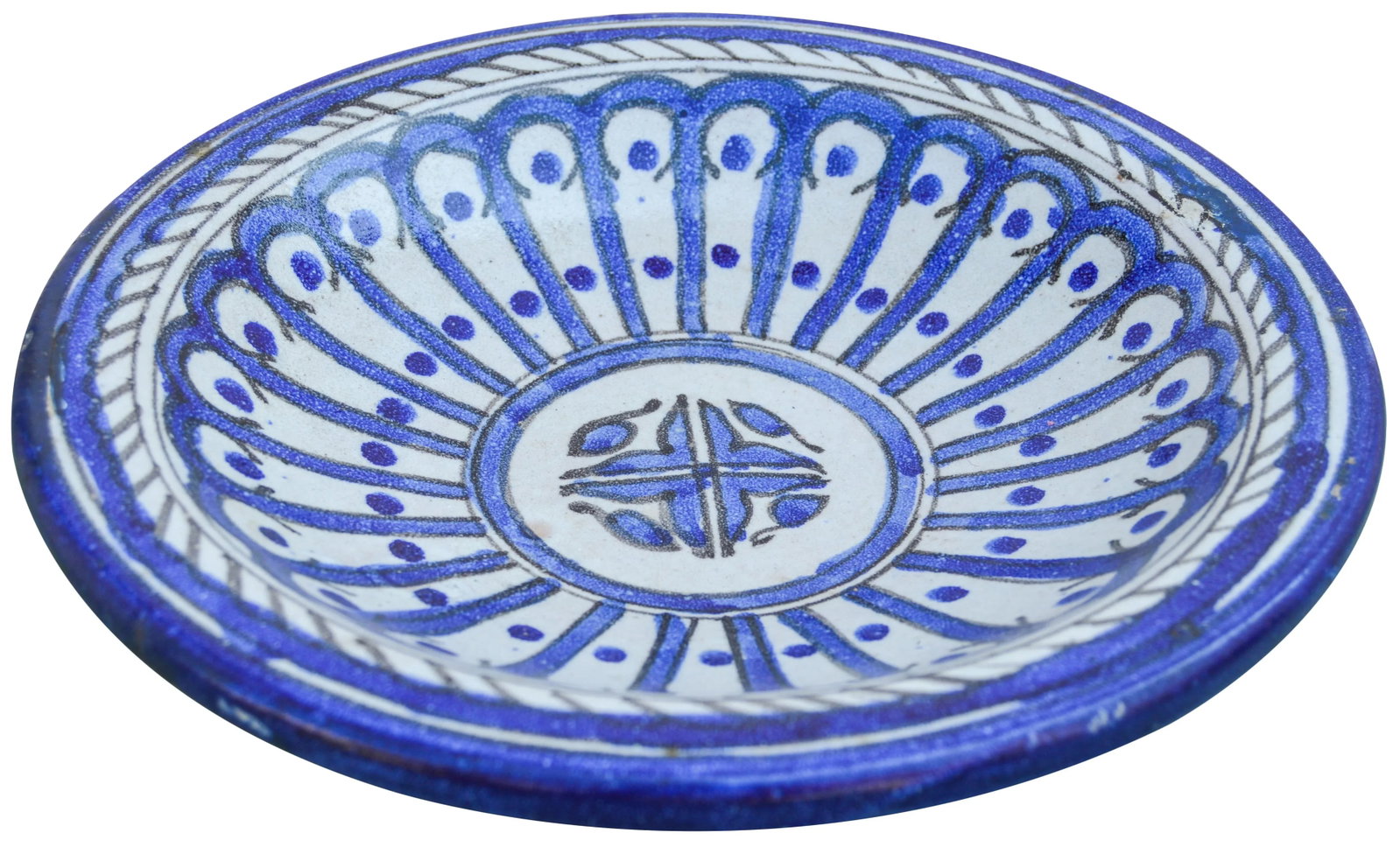 Early 20th Century Blue Moroccan Ceramic Plate - 6
