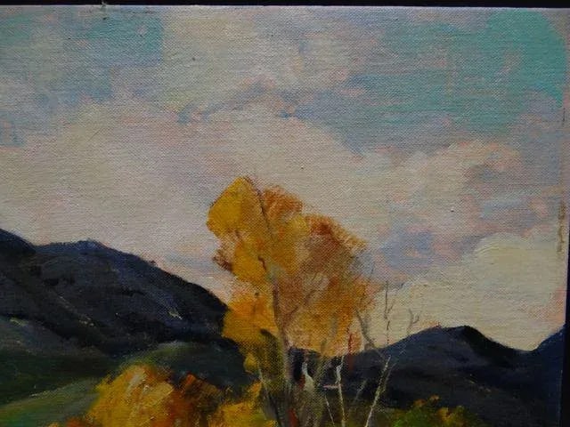 1960s Vintage Walt Lee Blaze of Autumn Plein Air Painting - 3