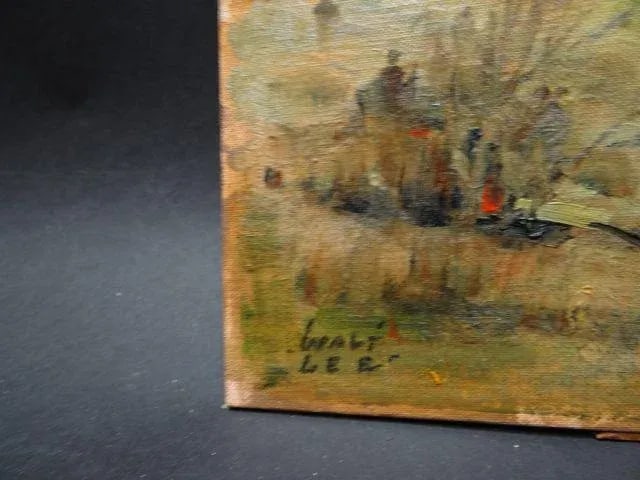 1960s Vintage Walt Lee Blaze of Autumn Plein Air Painting - 4