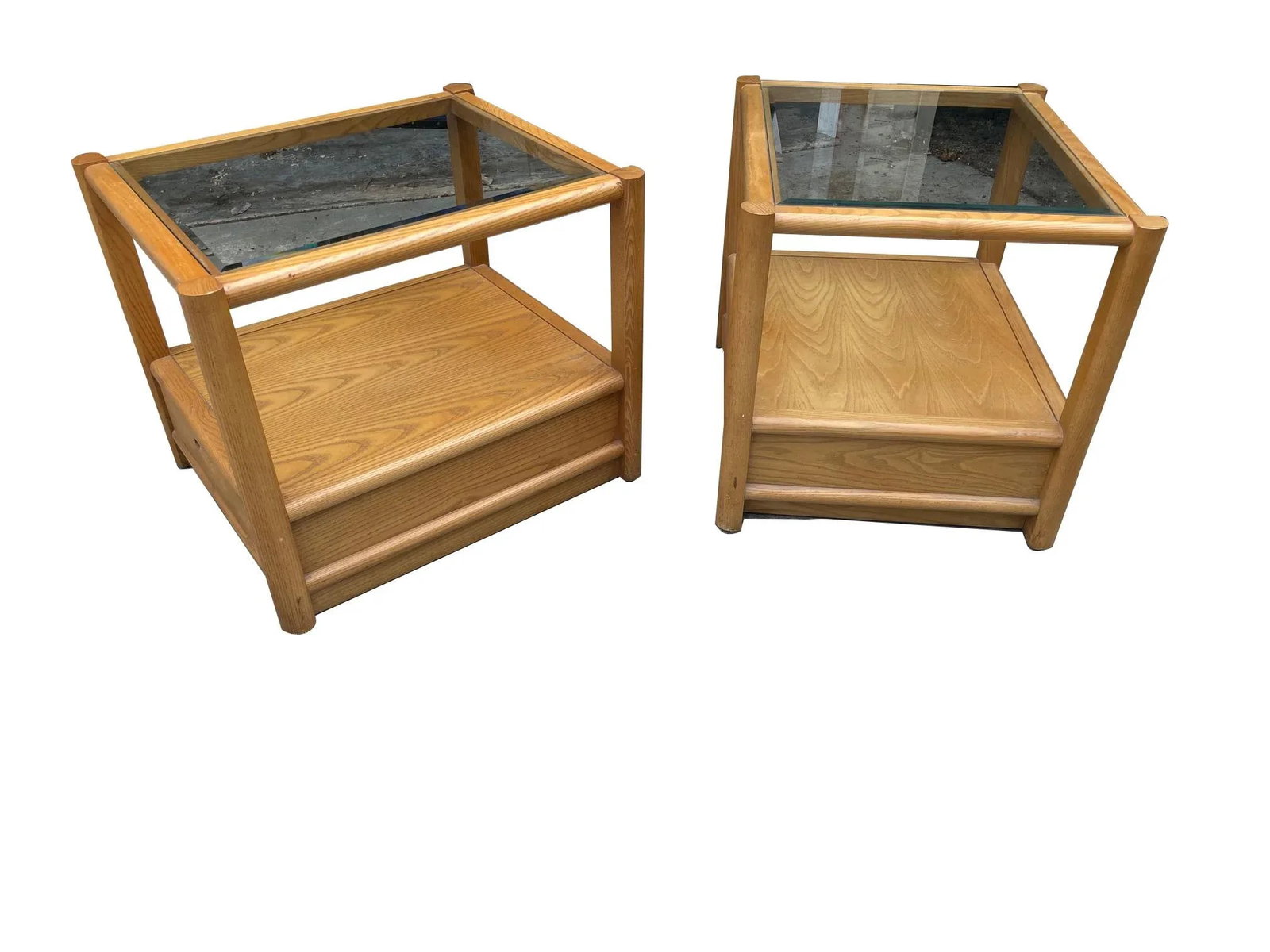 1970s Thomasville Oak Nightstands - Set of 2 - 5