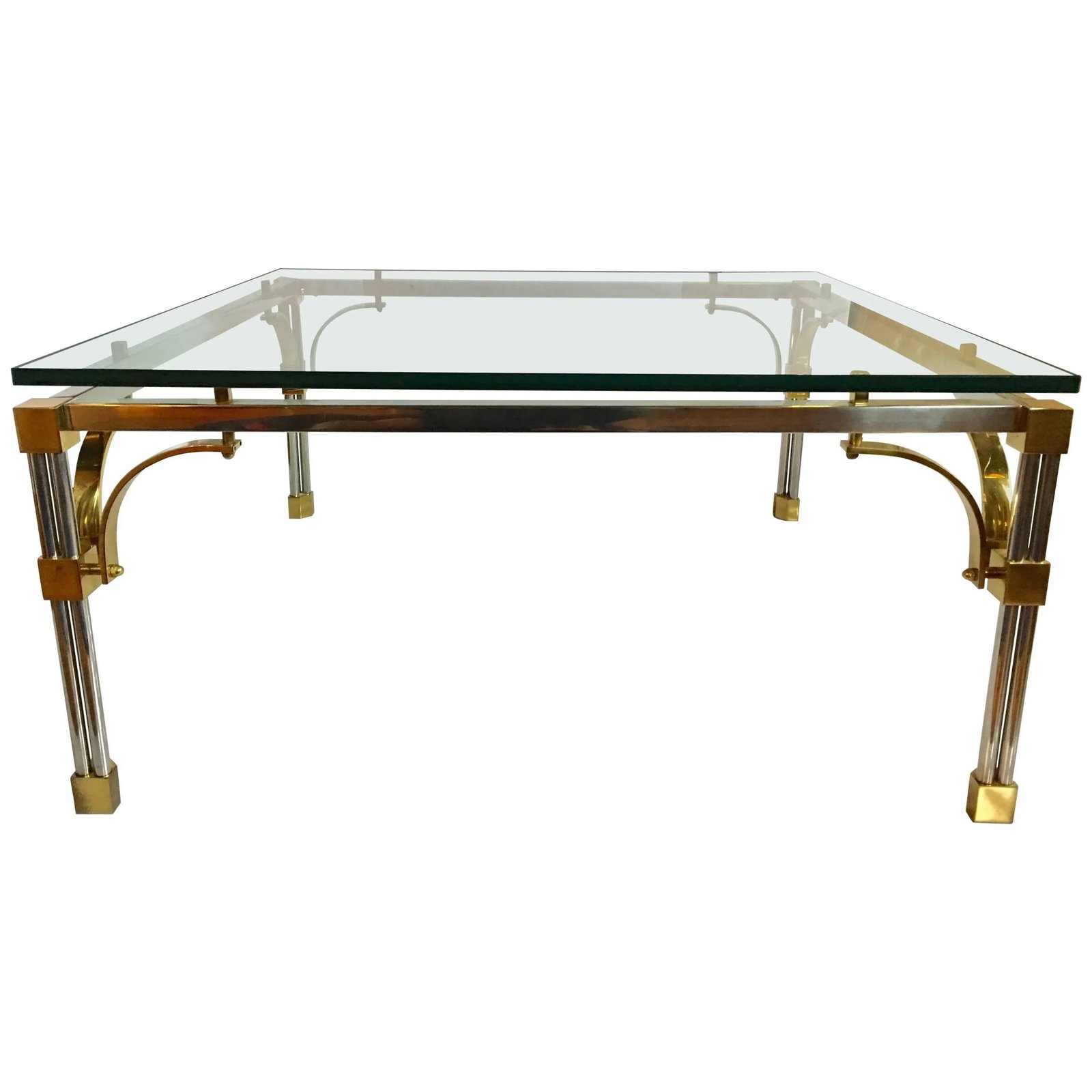John Vesey Style Mixed Metal Square Cocktail Table - 5