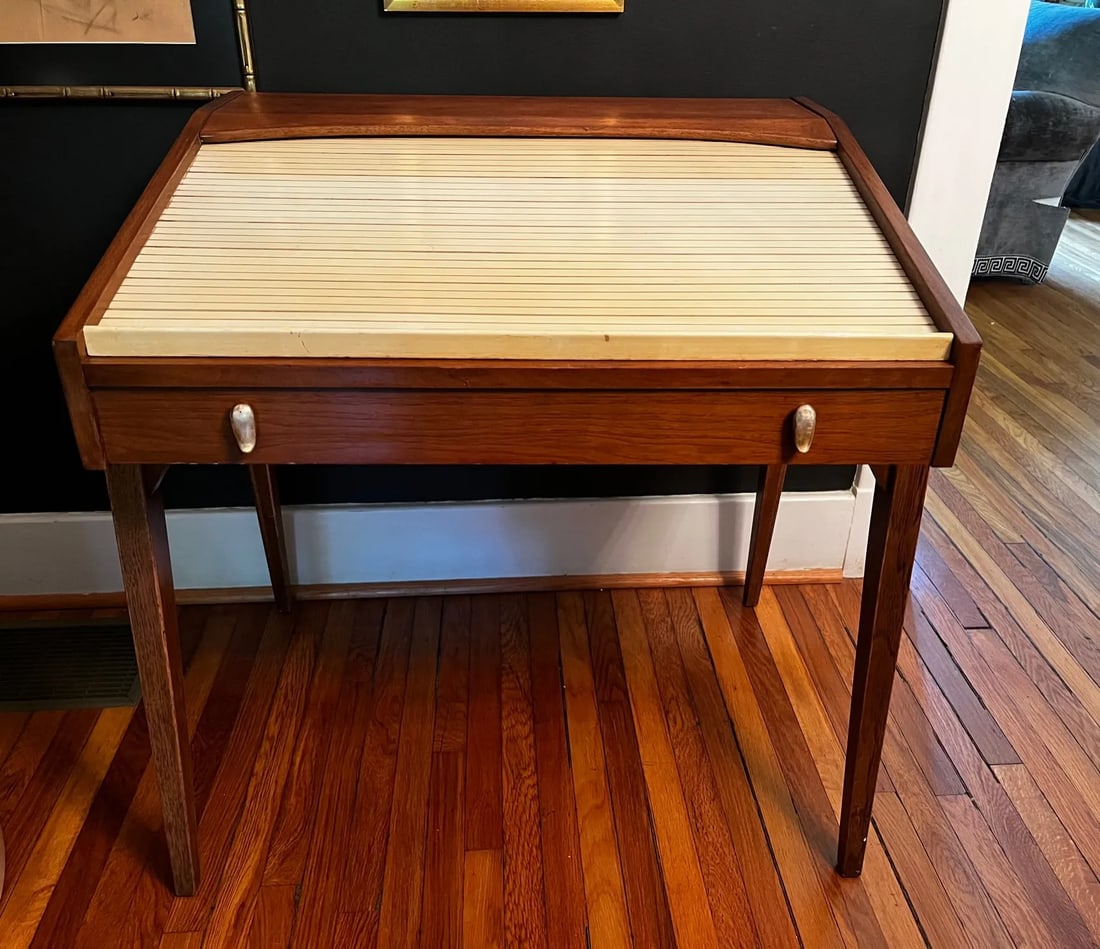John Von Koert for Drexel Mid Century Modern Walnut Tambour Desk - 2