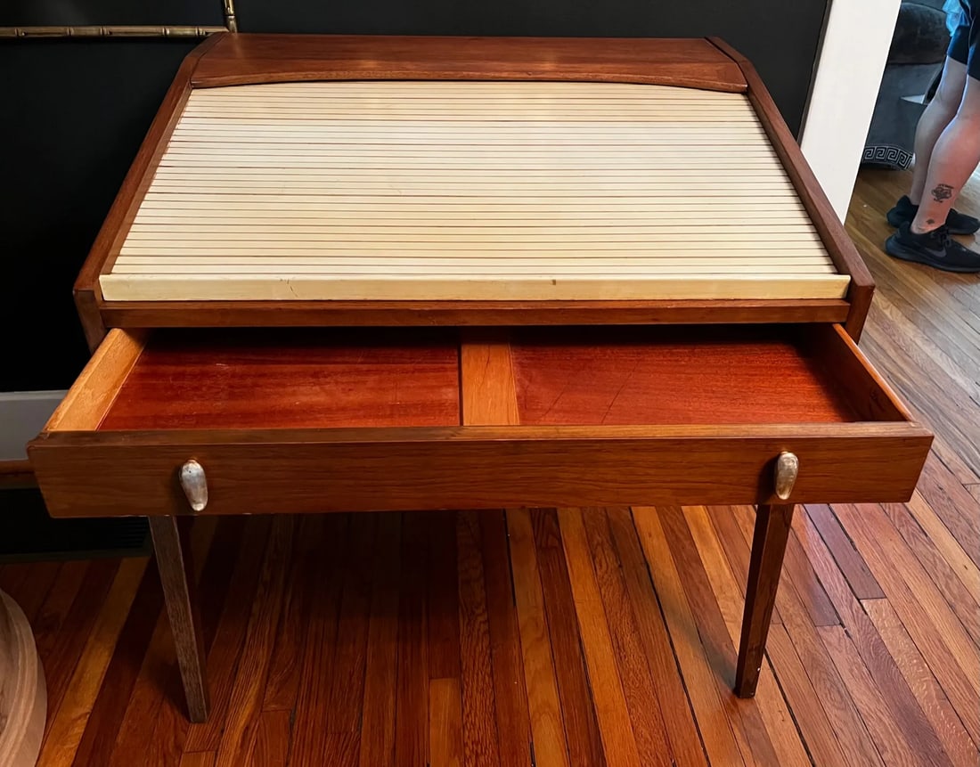 John Von Koert for Drexel Mid Century Modern Walnut Tambour Desk - 6